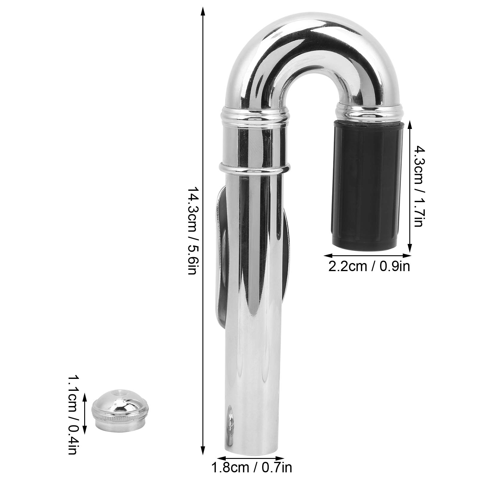 Silver Flute Elbow Mouthpiece - Easy to Install Dual-Purpose Flute Accessory for Beginners & Professionals | Perfect for Home Practice, Music Shops & School Bands