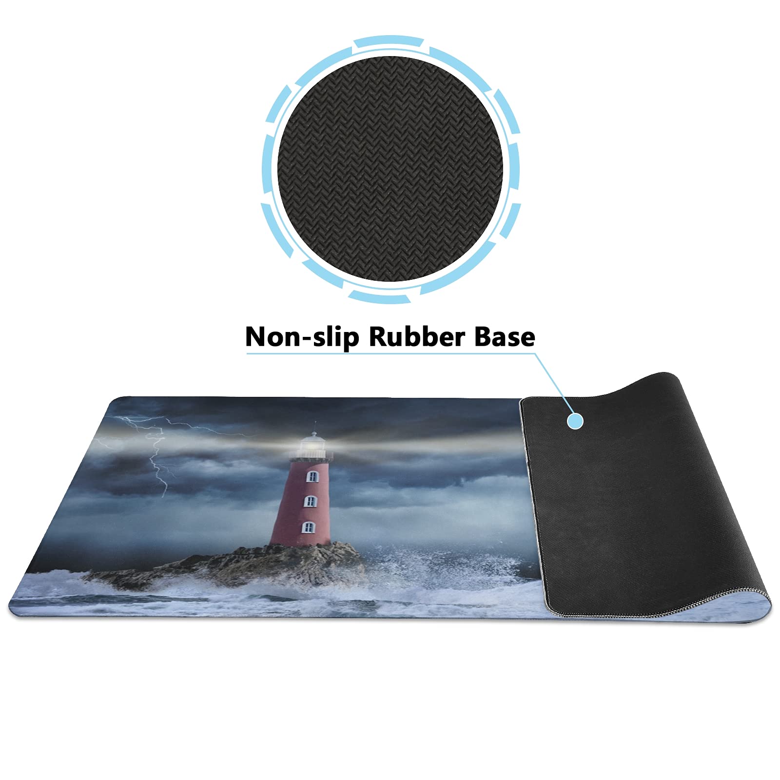 Stormy Lighthouse Extended Gaming Mouse Pad - 31.5