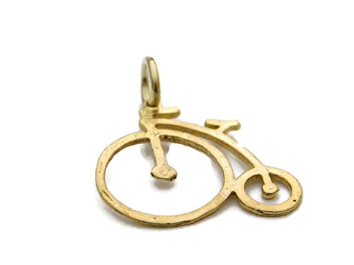 14k Yellow Gold Bicycle Charm Pendant - Elegant Jewelry for Cycling Enthusiasts & Gift Ideas