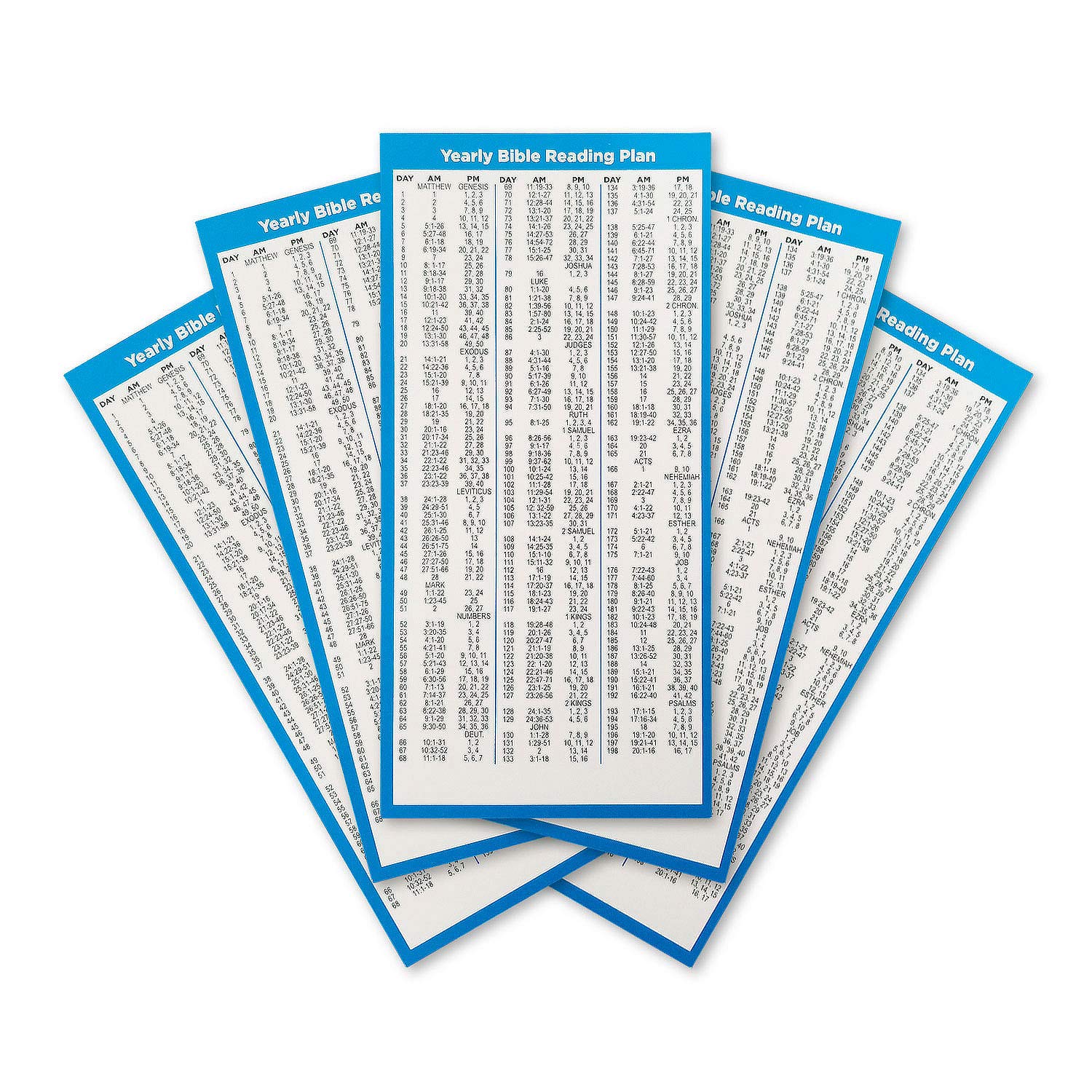 Bulk Bible Reading Plans - 5 Daily Devotional Planner Bookmarks with One Year Bible Reading Guide, Scripture Tabs for Church, Small Groups & Personal Bible Study - Perfect for Daily Devotion, Bible Study Groups & Christian Gift Giving