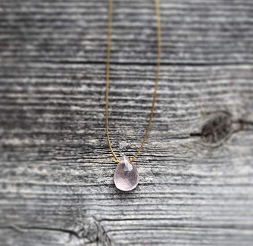 Rose Quartz Teardrop Necklace - Natural Gemstone Choker for Women | Healing Crystal Jewelry for Meditation, Yoga & Spiritual Gifts