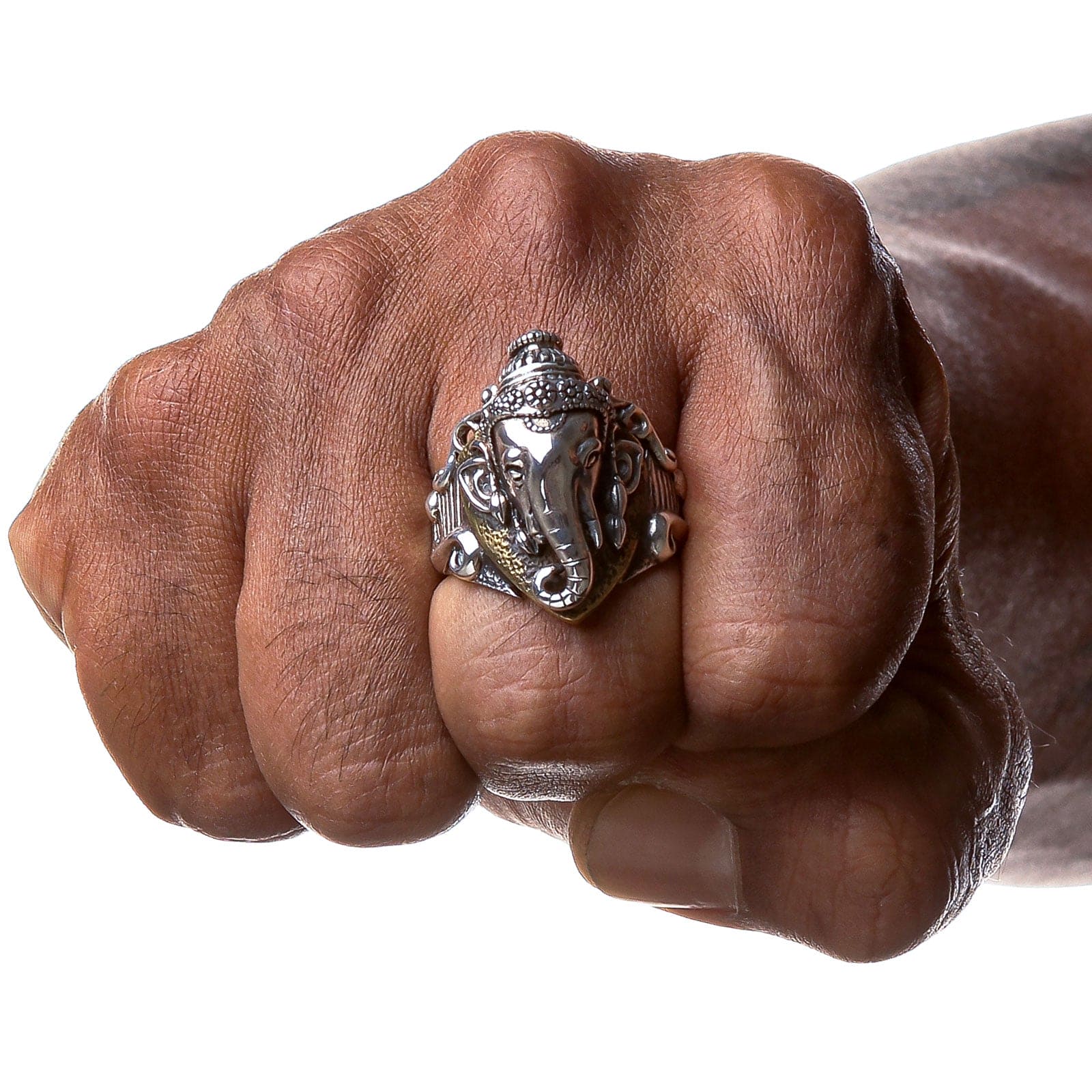 Ganesha Hindu God Sterling Silver Ring - Handcrafted Spiritual Jewelry for Meditation & Blessings | Perfect for Yoga, Gifts & Spiritual Practices