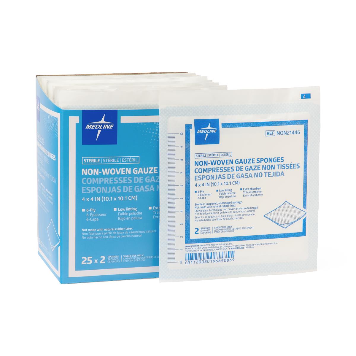 Sterile Non-Woven Medical Sponges - Assorted Sizes (2x2, 4x4, 5x9 inches) for Wound Care, First Aid & Surgical Use