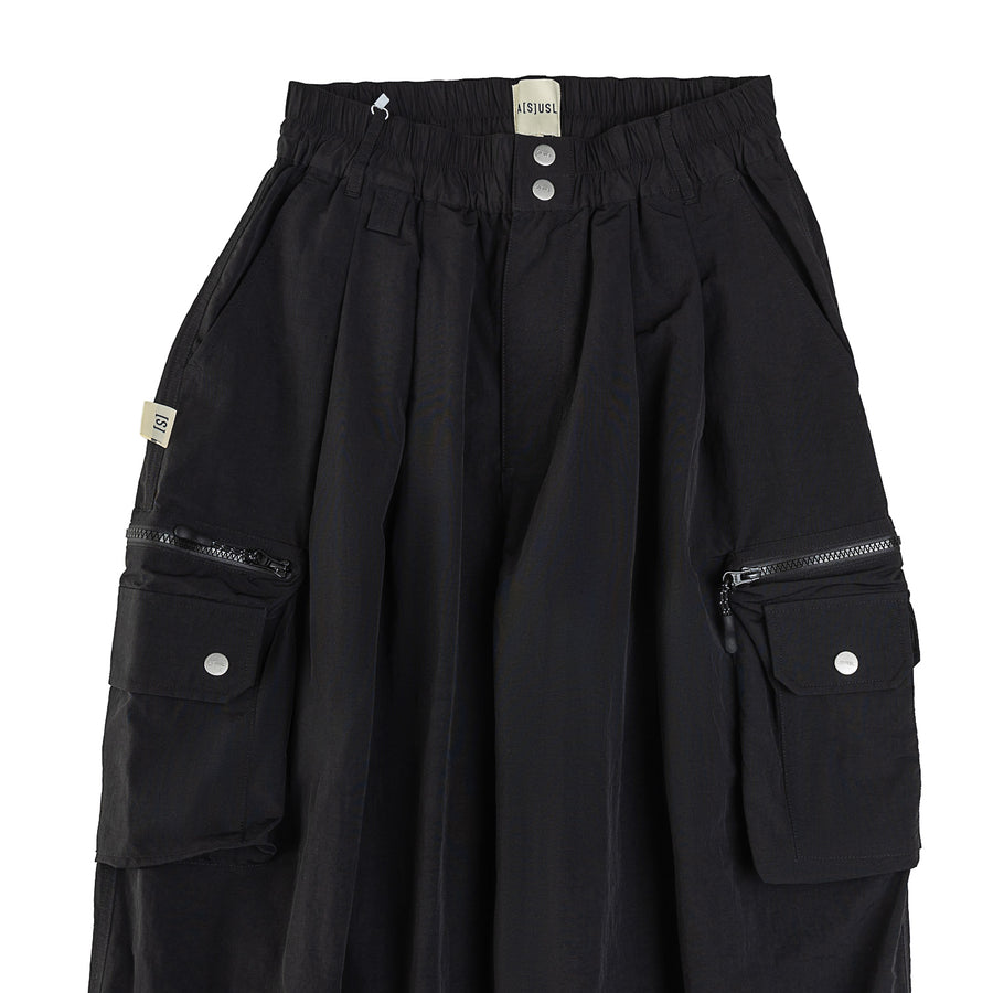 ASUSL Zipper Pocket Balloon Pants - Black | Trendy Streetwear & Casual Wear for Men & Women | Perfect for Hip-Hop, Skateboarding & Urban Fashion