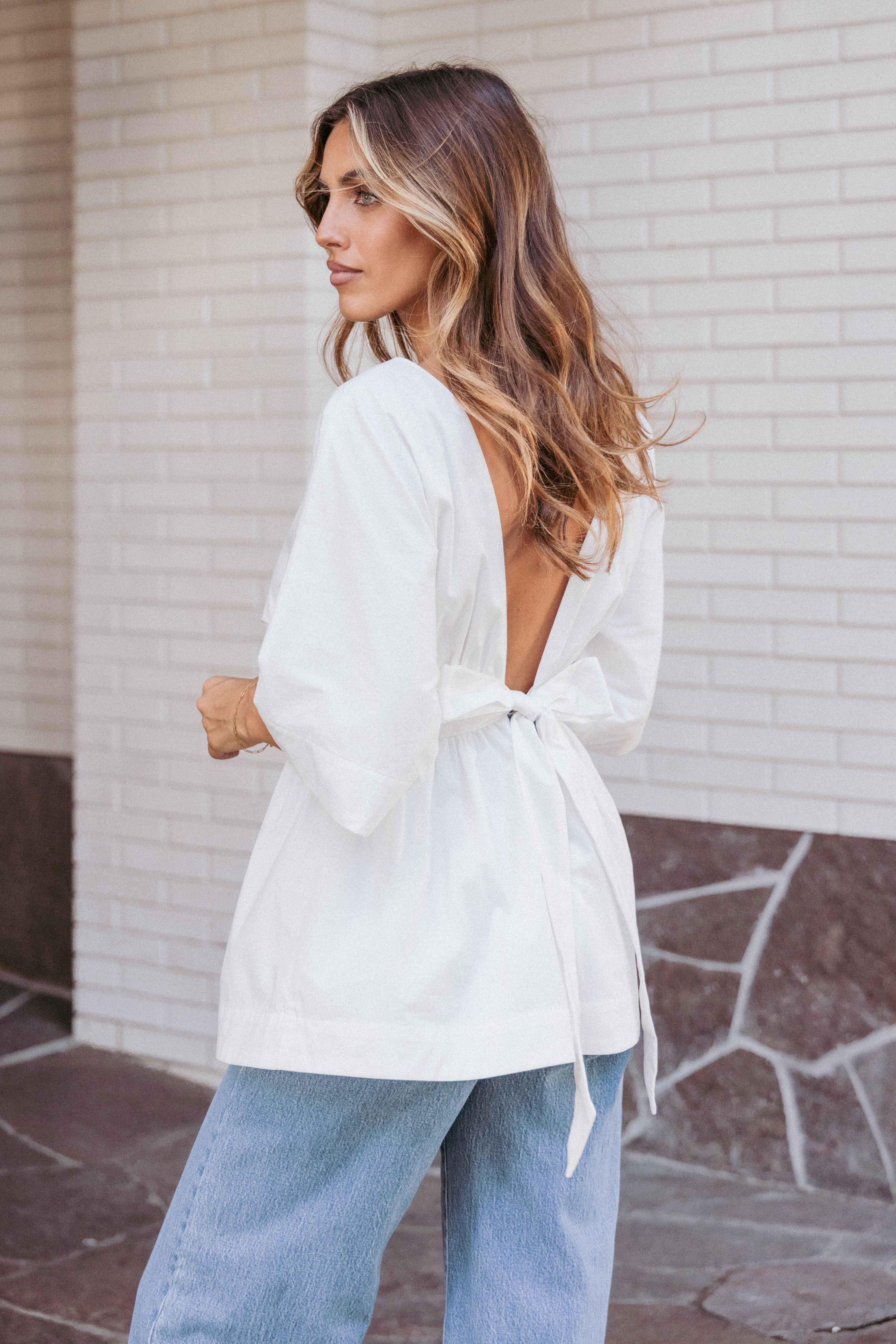 Camila Open Back Top - Women's White Lace Summer Blouse for Beach, Party & Date Night Outfits | Trendy & Comfortable