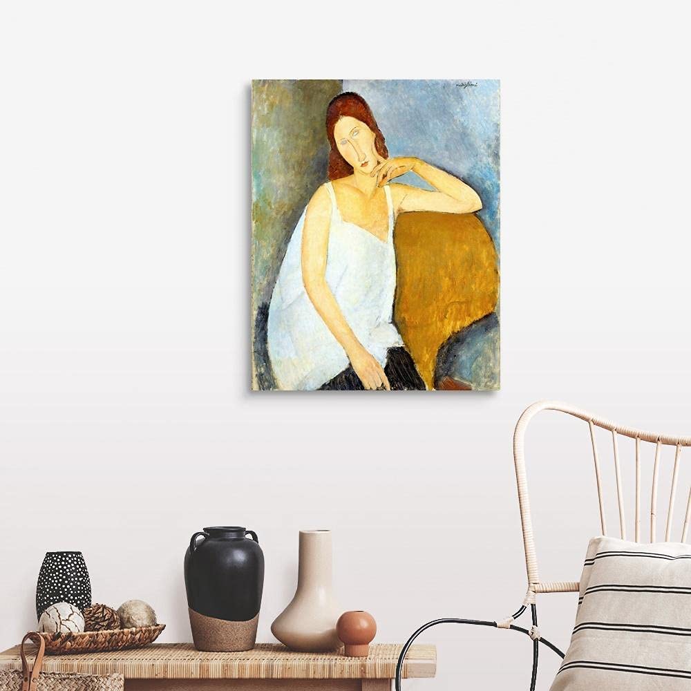 SYSMYXGS DIY Acrylic Paint by Numbers Kit for Adults Beginners - Includes Brushes, Pigments & Oil Canvas - Amedeo Modigliani's Jeanne Hebuterne 1898-1920 Artwork - Perfect for Home Decor, Relaxation & Creative Gift Ideas