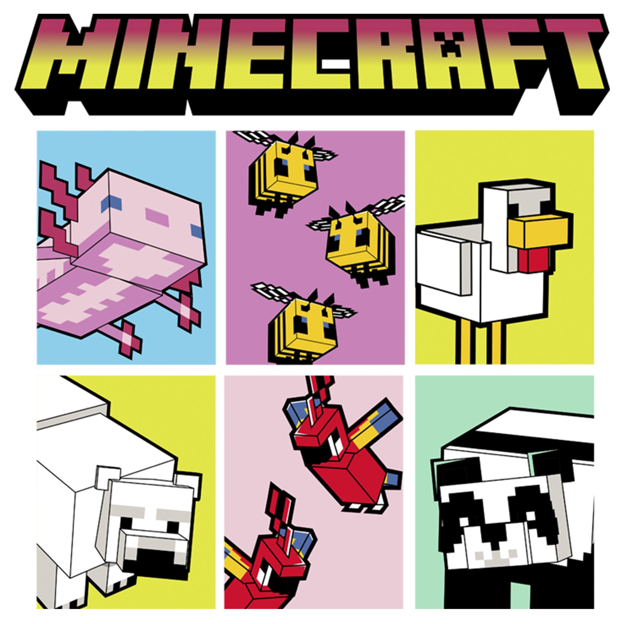 Minecraft Animal Mobs Graphic T-Shirt for Men - Cool Gaming Tee for Casual Wear, Cosplay & Video Game Fans