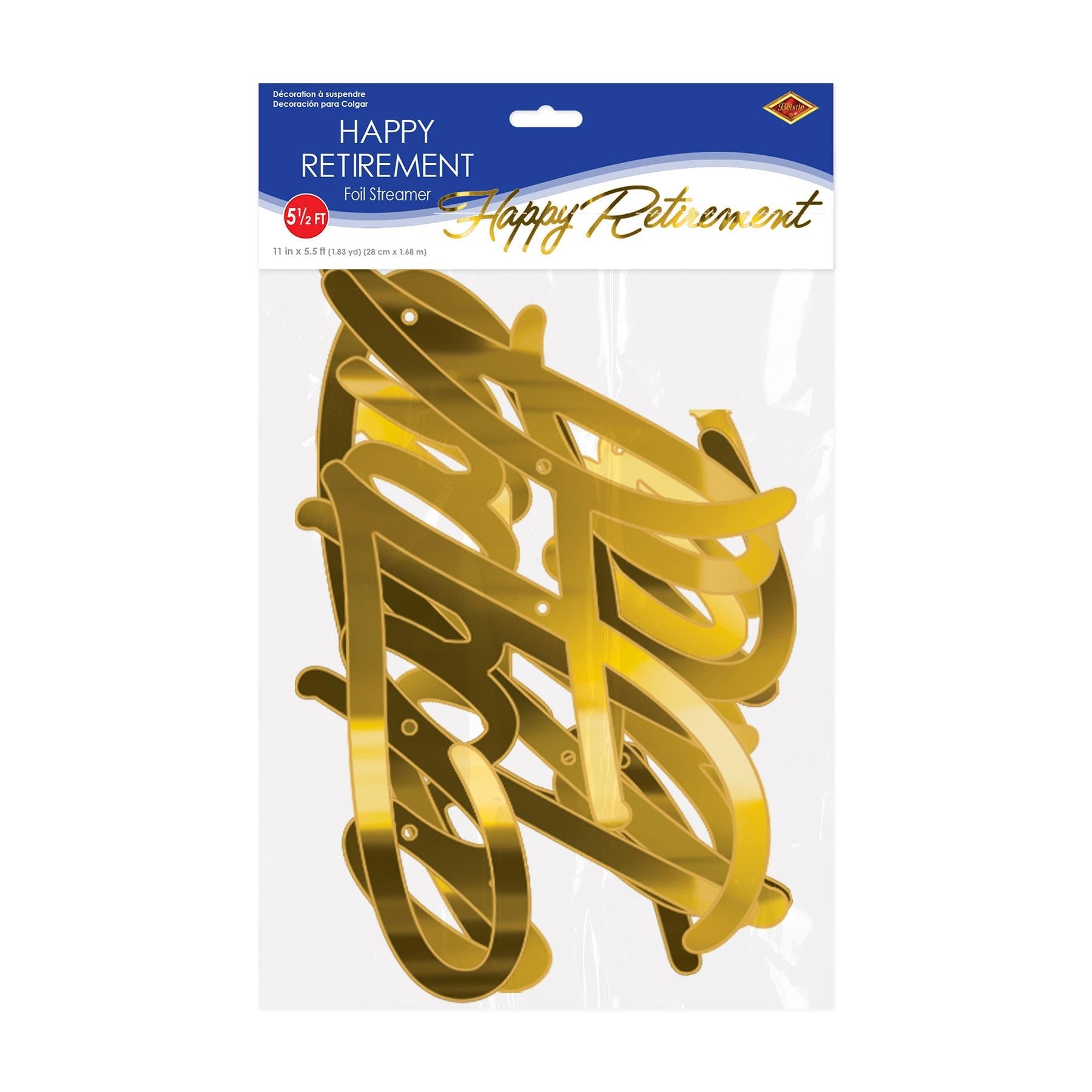 12 Pack Beistle Foil Happy Retirement Streamers - Colorful Party Decorations for Retirement Parties, Office Celebrations & Milestone Events