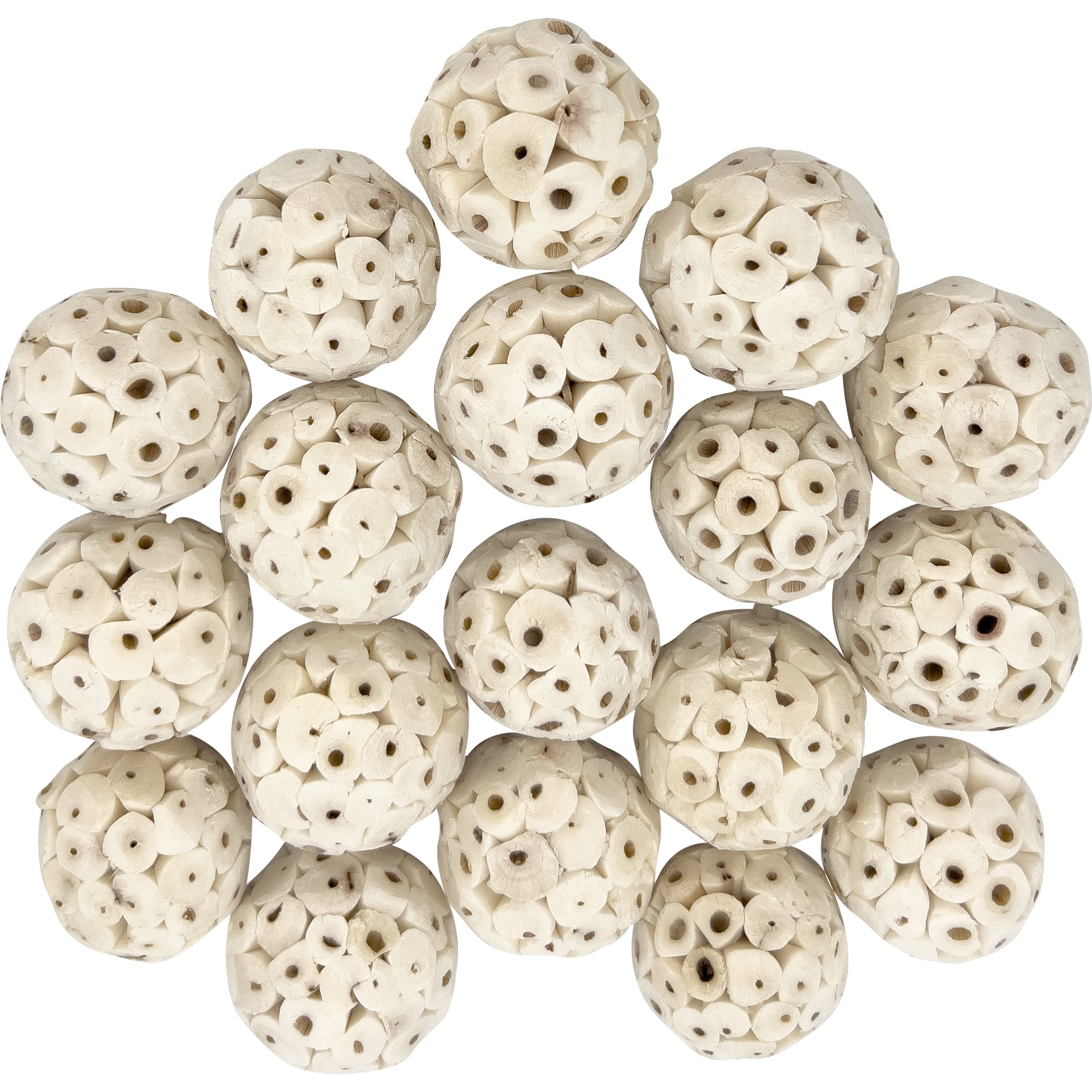 5124 Mini Sola Balls Pk18 - Handcrafted Soft Sola Wood Bird Foraging Foot Toys | Small Chewable Balls for Parakeets, Cockatiels & Lovebirds | Lightweight Beak & Foot Conditioner | Perfect for Cage Play, Training & Enrichment Activities