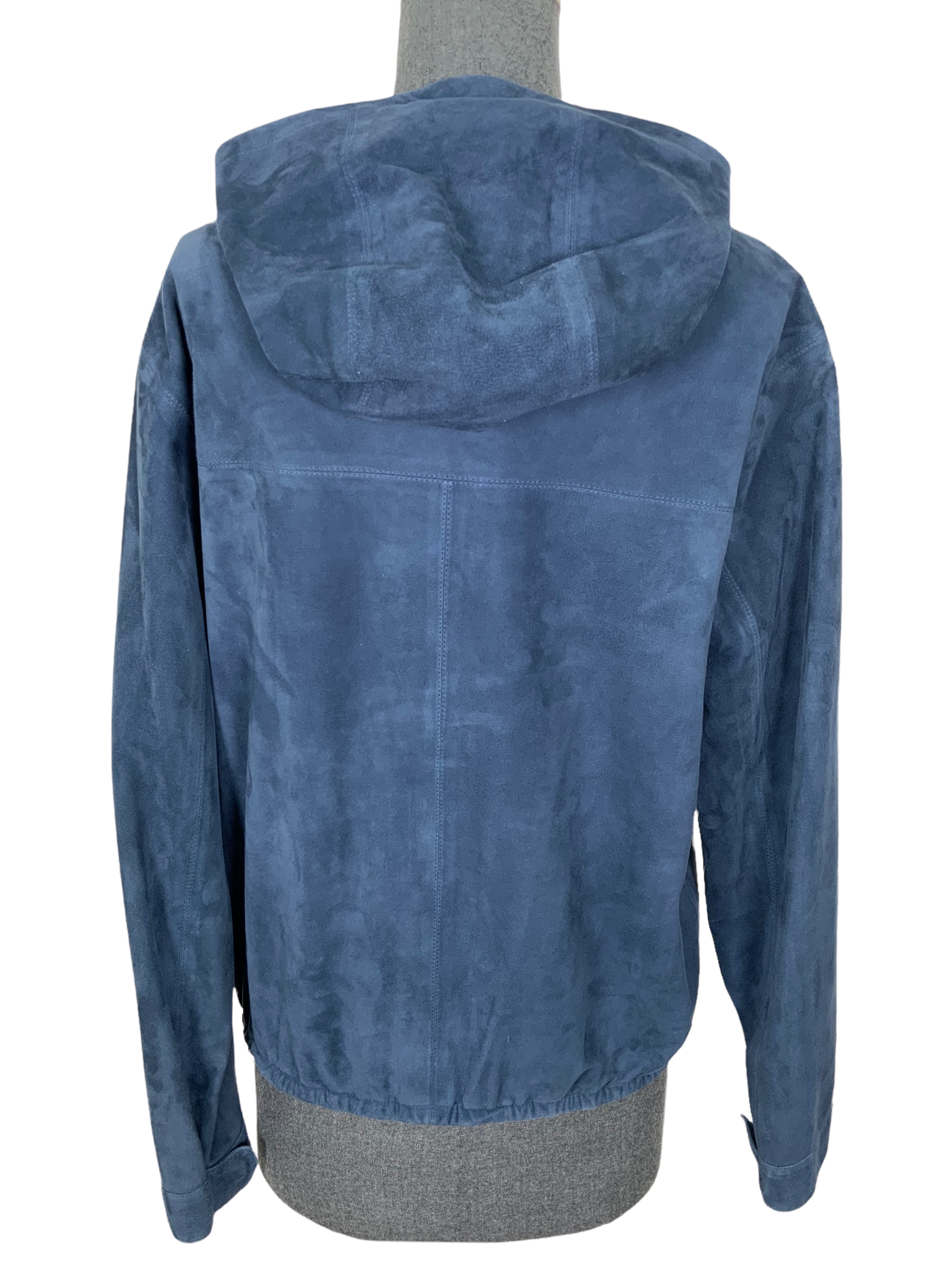 Loro Piana Goatskin Suede Hooded Bomber Jacket for Men - Size M | Premium Soft Leather Outerwear for Casual & Business Wear