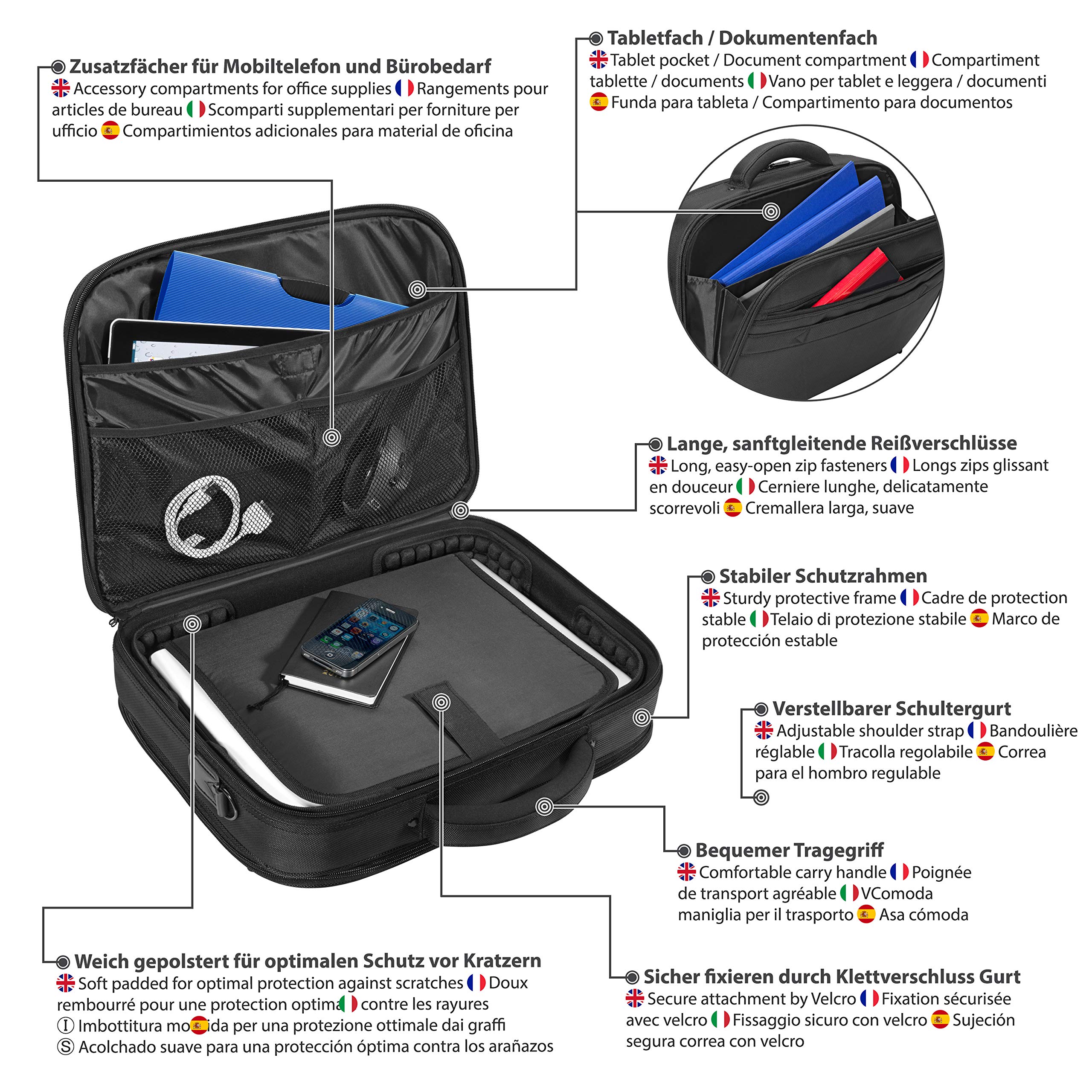 17.3 Inch Premium Black Laptop Starter Set with Accessories - Perfect for Work, School & Travel | 43.9 cm Portable Computing Solution