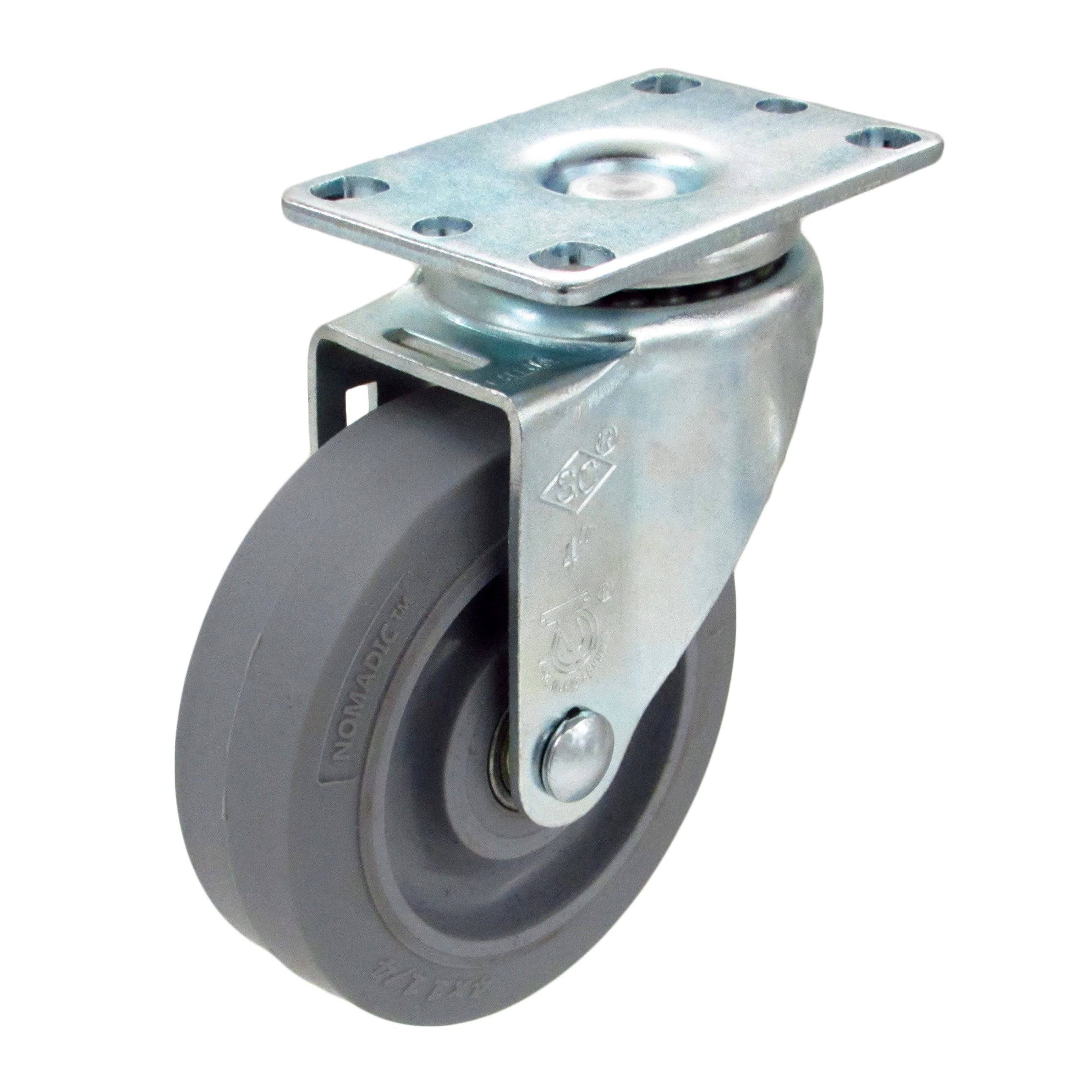 4 Pack 1-1/4 Inch Heavy Duty Swivel Casters with Brakes - 300 lbs Capacity per Caster - Ideal for Furniture, Carts, and Industrial Equipment