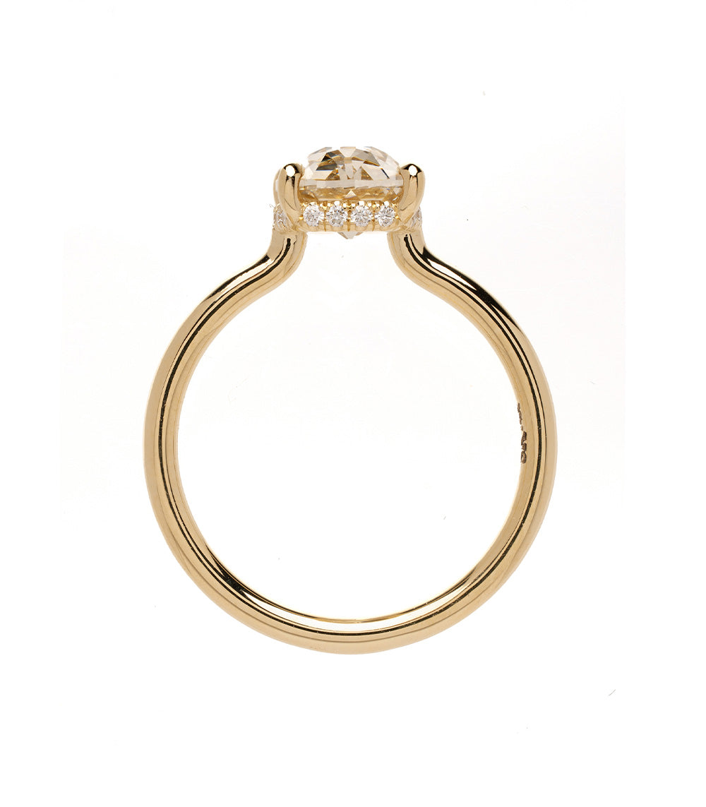 Billie Champagne Old Mine Elongated Cushion Diamond Engagement Ring - Vintage Style Wedding Band for Women, Perfect for Proposals & Anniversaries