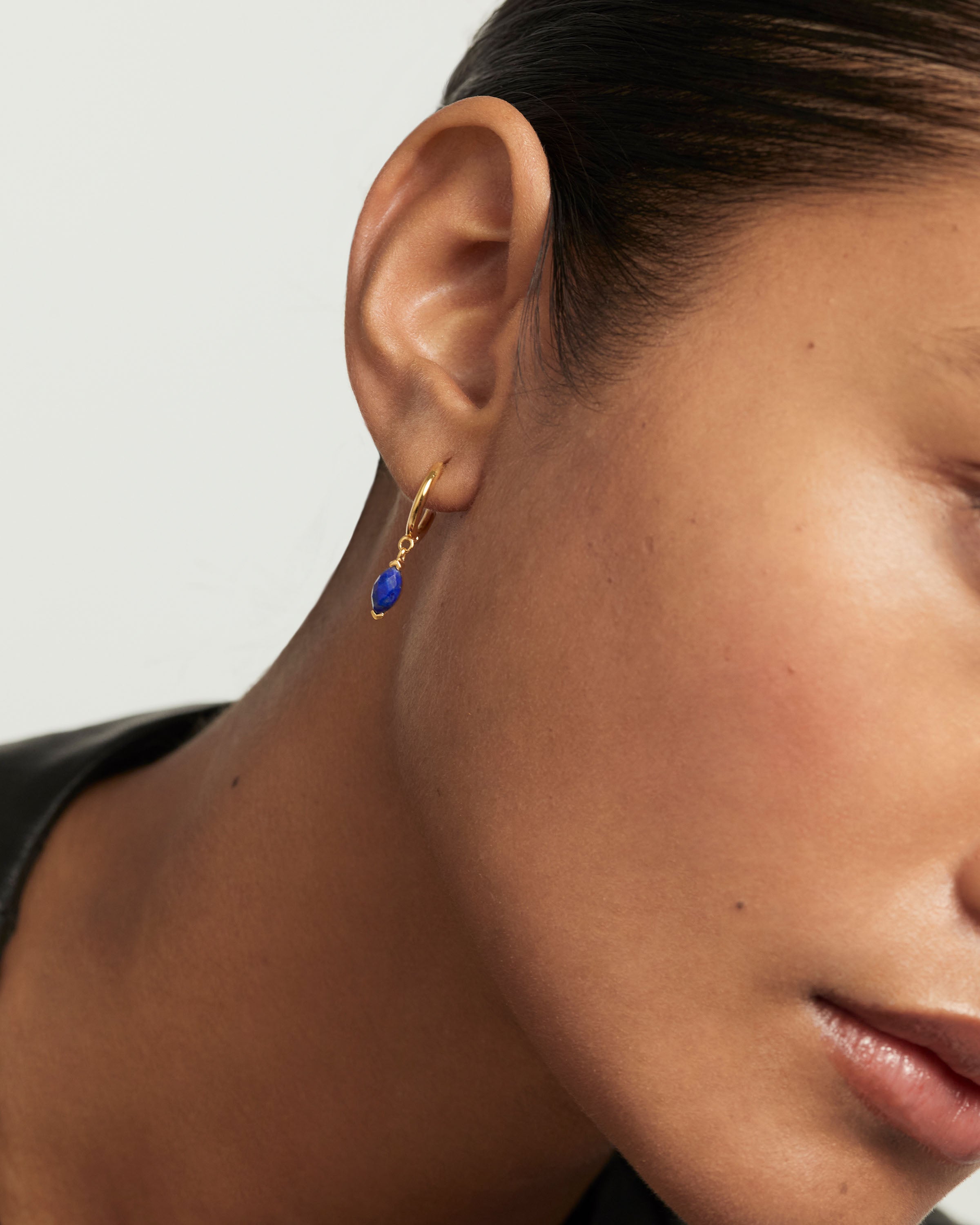 Lapis Lazuli Nomad Hoops - Handmade Bohemian Earrings for Women, 925 Sterling Silver Dangle Hoops, Boho Chic Jewelry for Everyday Wear & Special Occasions