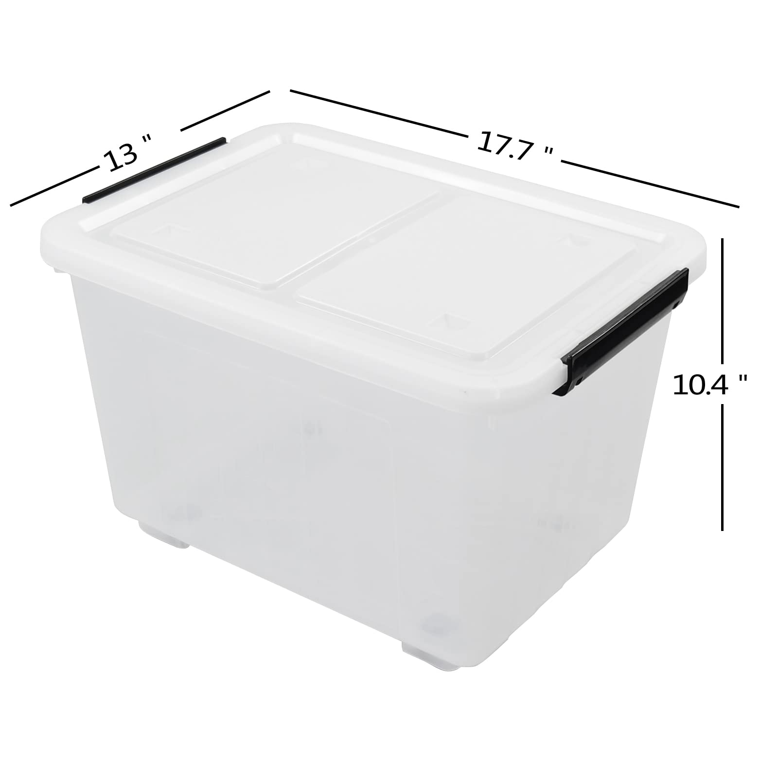 4-Pack Clear Plastic Storage Box with Lid - 30L Large Latching Storage Bins for Home, Office, Garage & Closet Organization - Perfect for Storing Clothes, Toys, Tools & More
