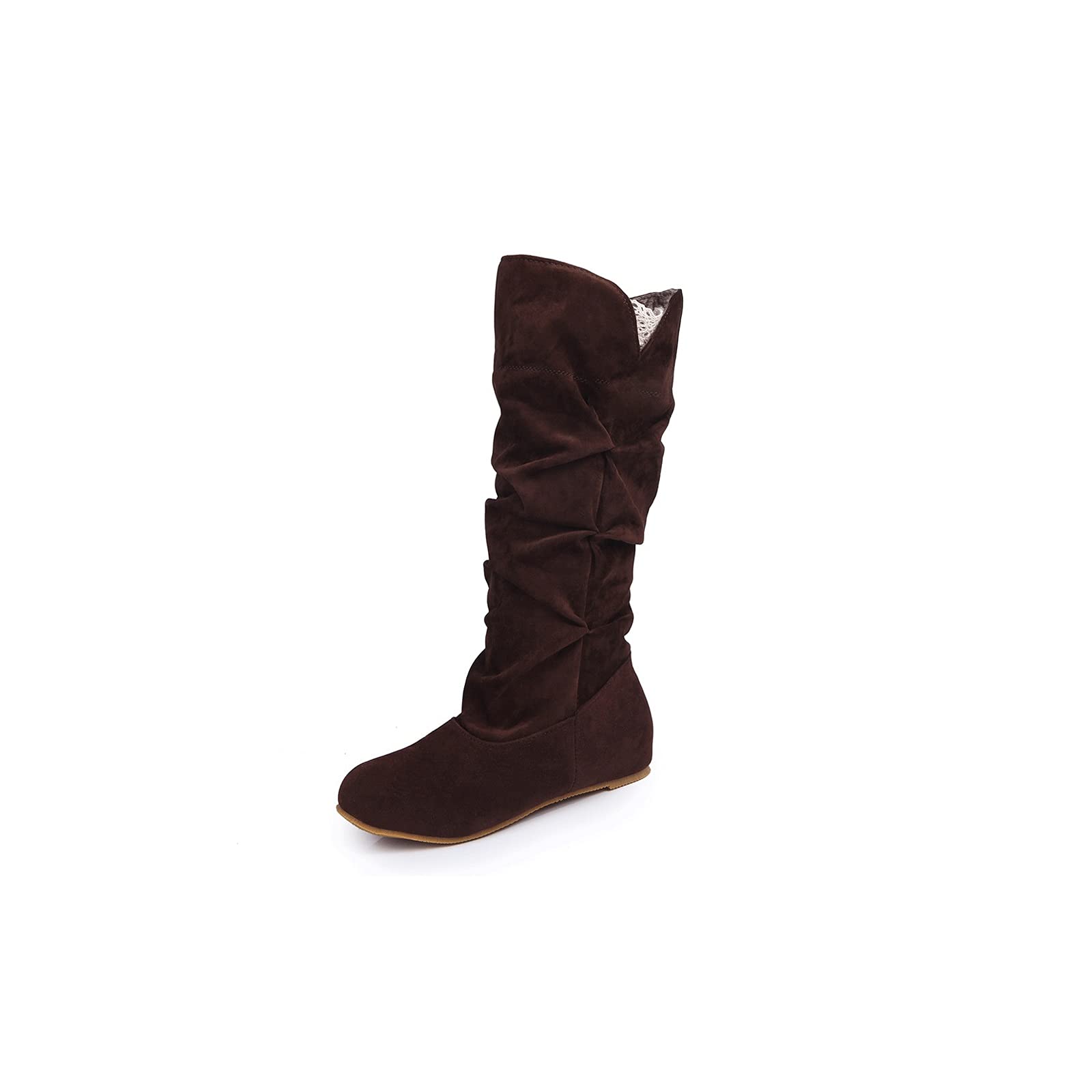 Women's Winter Knee High Boots - Warm Fur Lined Snow Boots with Plush Padded Interior, Flat Heel Comfort, Casual Fashion Boots for Ladies (Brown, Size 42) - Perfect for Snowy Days, Outdoor Activities & Cold Weather Fashion