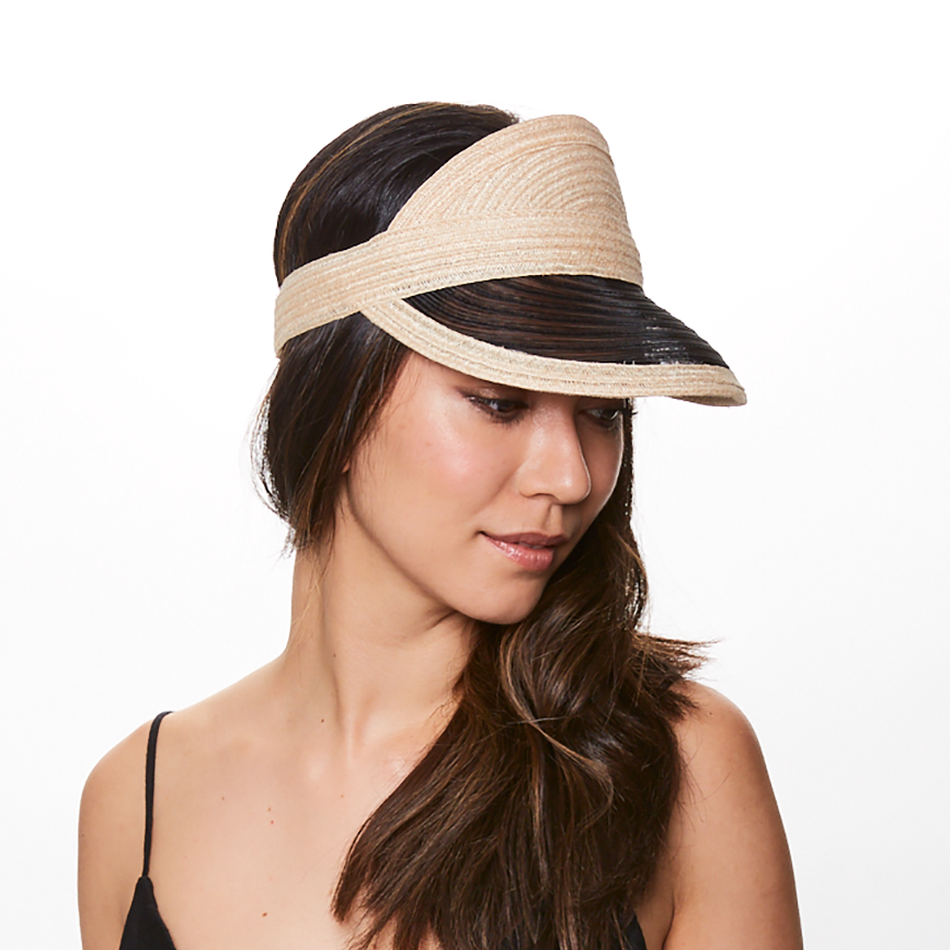 Vicky Hemp & Horsehair Sun Visor for Women - UV Protection Summer Hat for Outdoor, Beach, and Driving