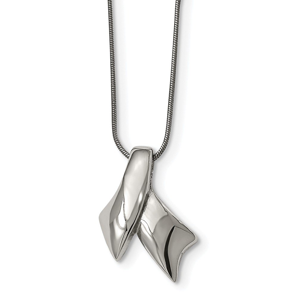 Stainless Steel Awareness Ribbon Pendant Necklace - 20