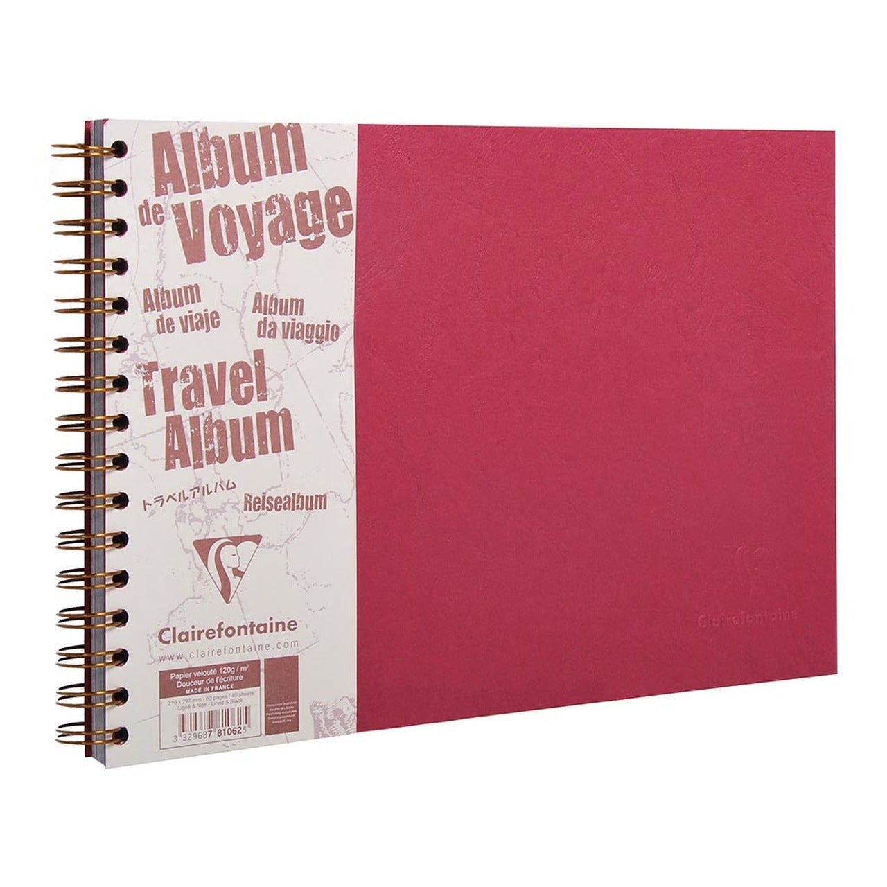 Vintage Leather Travel Photo Album A4 Size - Red Scrapbook for Vacation Memories, Road Trips & Family Keepsakes