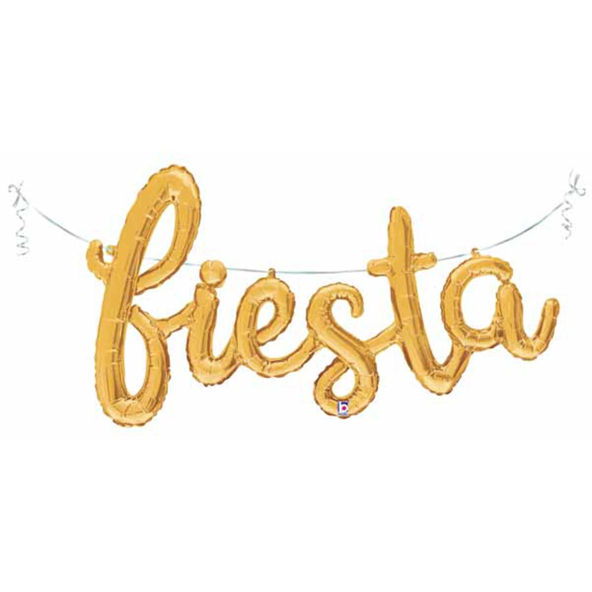 53 Inch Gold Fiesta Script Airfill Balloon - Perfect for Birthday Parties, Baby Showers & Celebrations