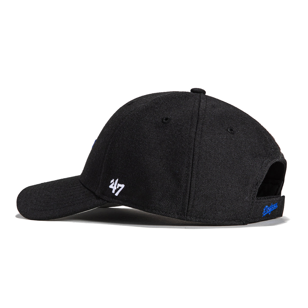 47 Brand Los Angeles Dodgers MVP Adjustable Velcro Hat - Black, Royal, White | Official MLB Baseball Cap for Men & Women | Perfect for Games, Outdoor Activities & Casual Wear
