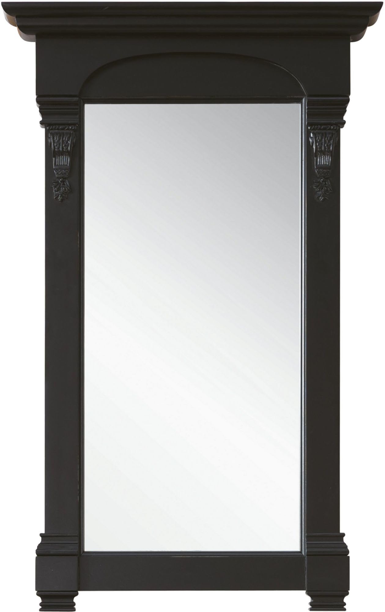 James Martin Furniture 26 Inch Black Rub Finish Wall Mirror 497924 - Perfect for Bedroom, Bathroom & Entryway Decor