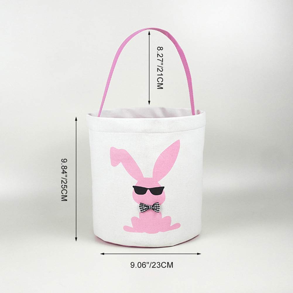 Forart Easter Bunny Bags - Easter Bunny Baskets for Kids, Easter Egg Hunt Basket with Bunny Canvas Tote for Candy, Eggs & Gifts - Perfect for Easter Celebrations, Egg Hunts & Party Favors