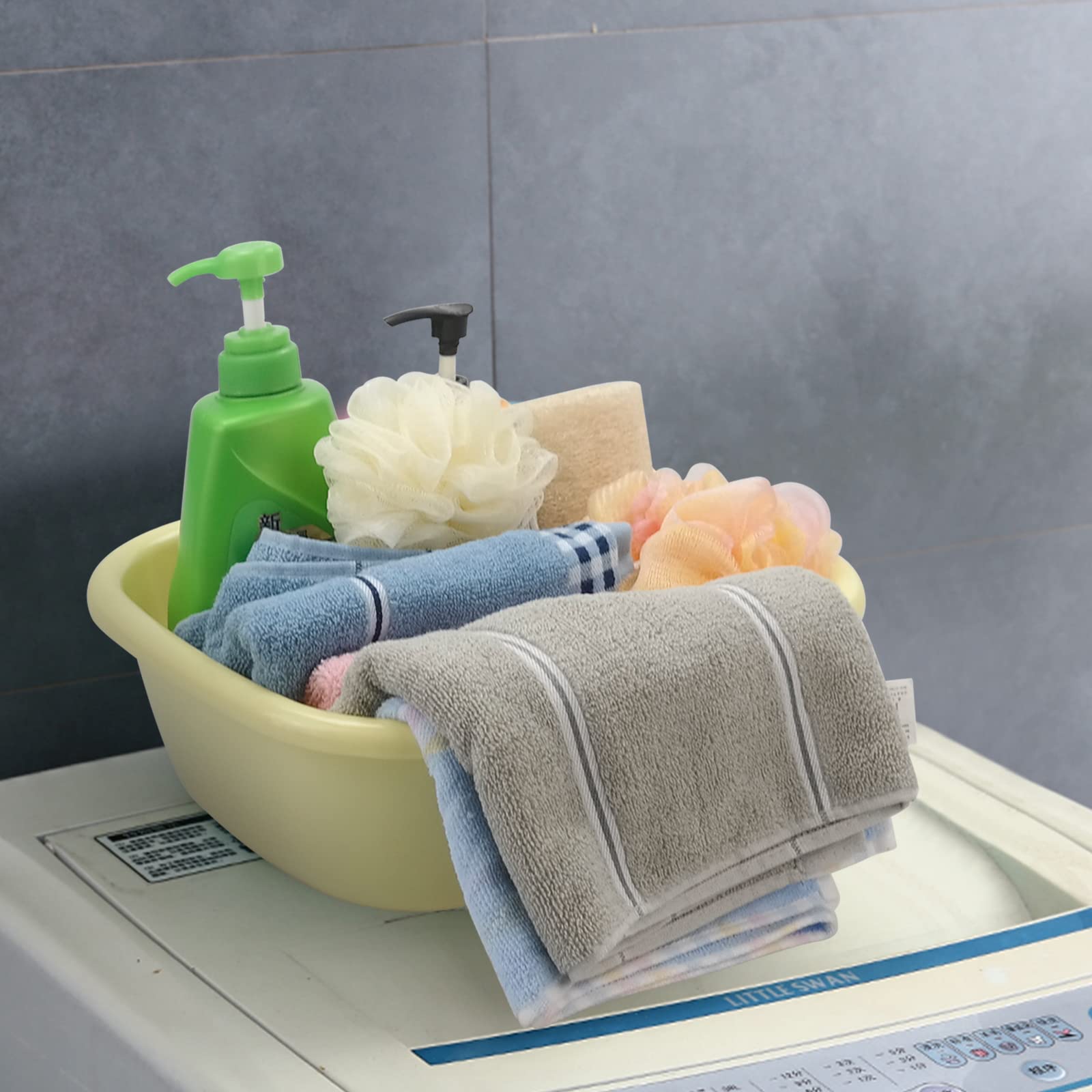 Kiddream Set of 4 Colorful Small Square Plastic Wash Basins - Multipurpose Kitchen Sink, Bathroom, Laundry & Craft Organizer Bins for Home Use