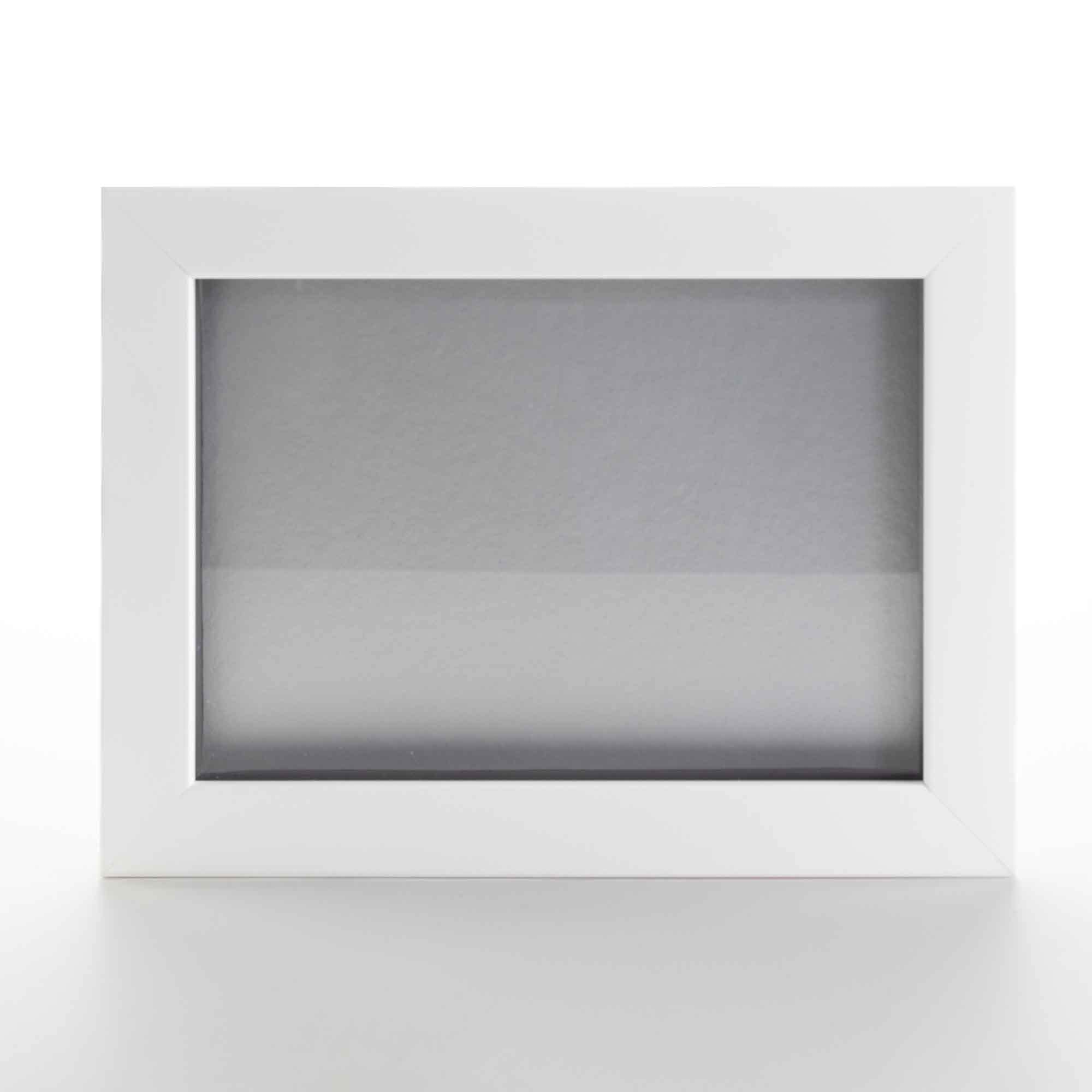 16x28 Shadow Box Frame - White Solid Pine Wood Display with Silver Acid-Free Backing, UV Protective Acrylic & Hanging Hardware - 0.75