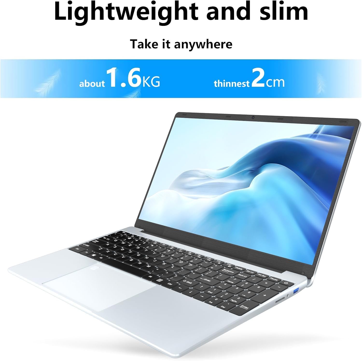 15.6 Inch Gaming Laptop - 12th Gen Intel N95 Processor (Up to 3.4GHz), 16GB RAM, 1TB SSD, FHD IPS 1920x1080 Display, Backlit Keyboard, Fingerprint Unlock, 180° Hinge - Perfect for Esports, Streaming & Work
