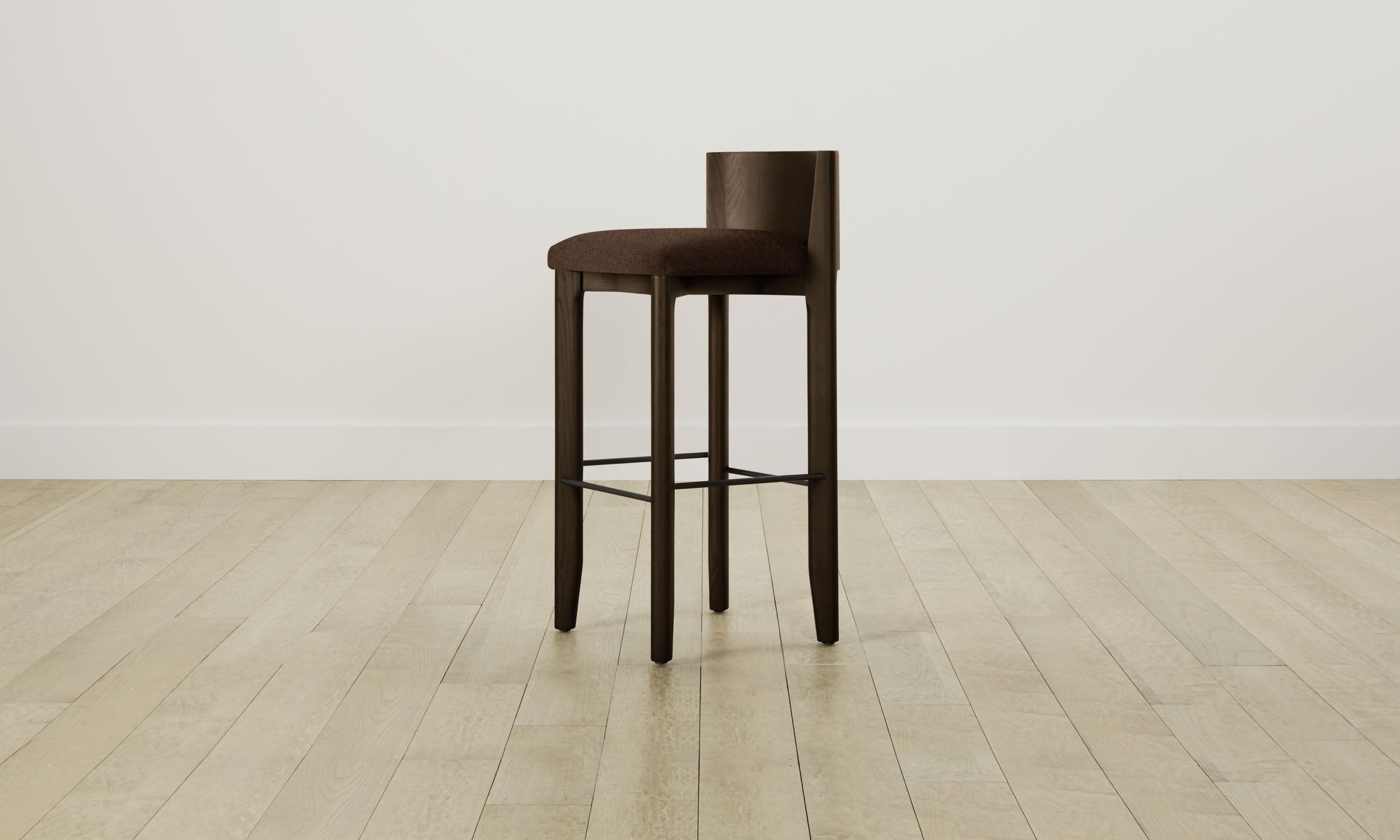 Delancey Bar & Counter Stool - Italian Brushed Wool Cocoa Upholstery - Modern Kitchen Island & Home Bar Seating for Dining & Entertaining