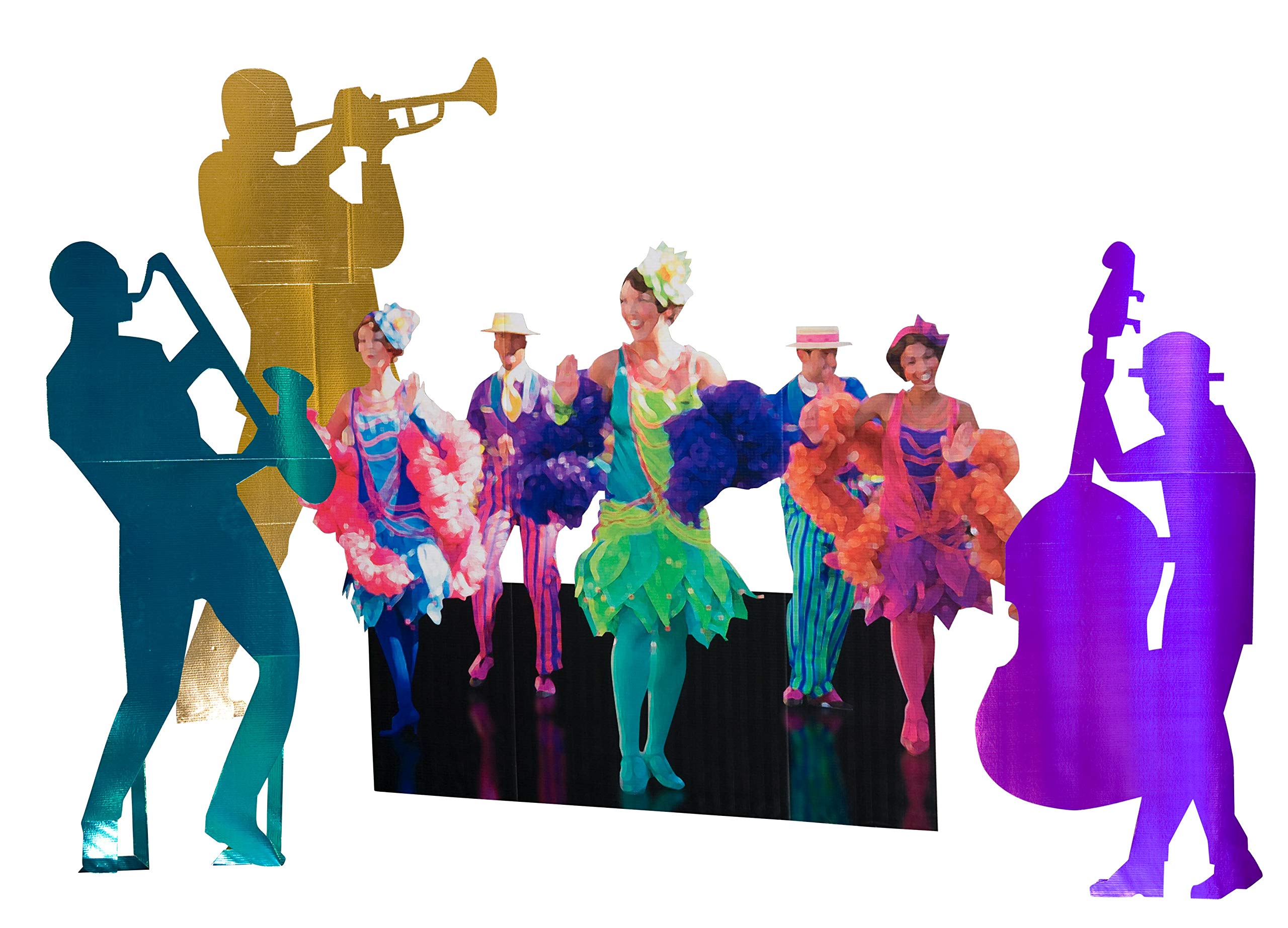 Anderson's Mardi Gras Dancer Standups Kit - Set of 3 Colorful Standees for Photo Booths, Party Props & School Events | Perfect for Carnival Celebrations, Birthday Parties & Classroom Decorations