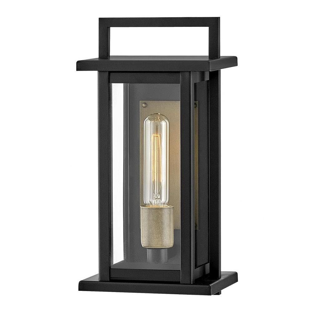 1 Light Outdoor Small Wall Mount Lantern - 13.5 Inch Traditional & Transitional Style Porch Light - 6.5 Inch Wide Black Exterior Sconce - Perfect for Porch, Patio, Garden & Entryway Lighting