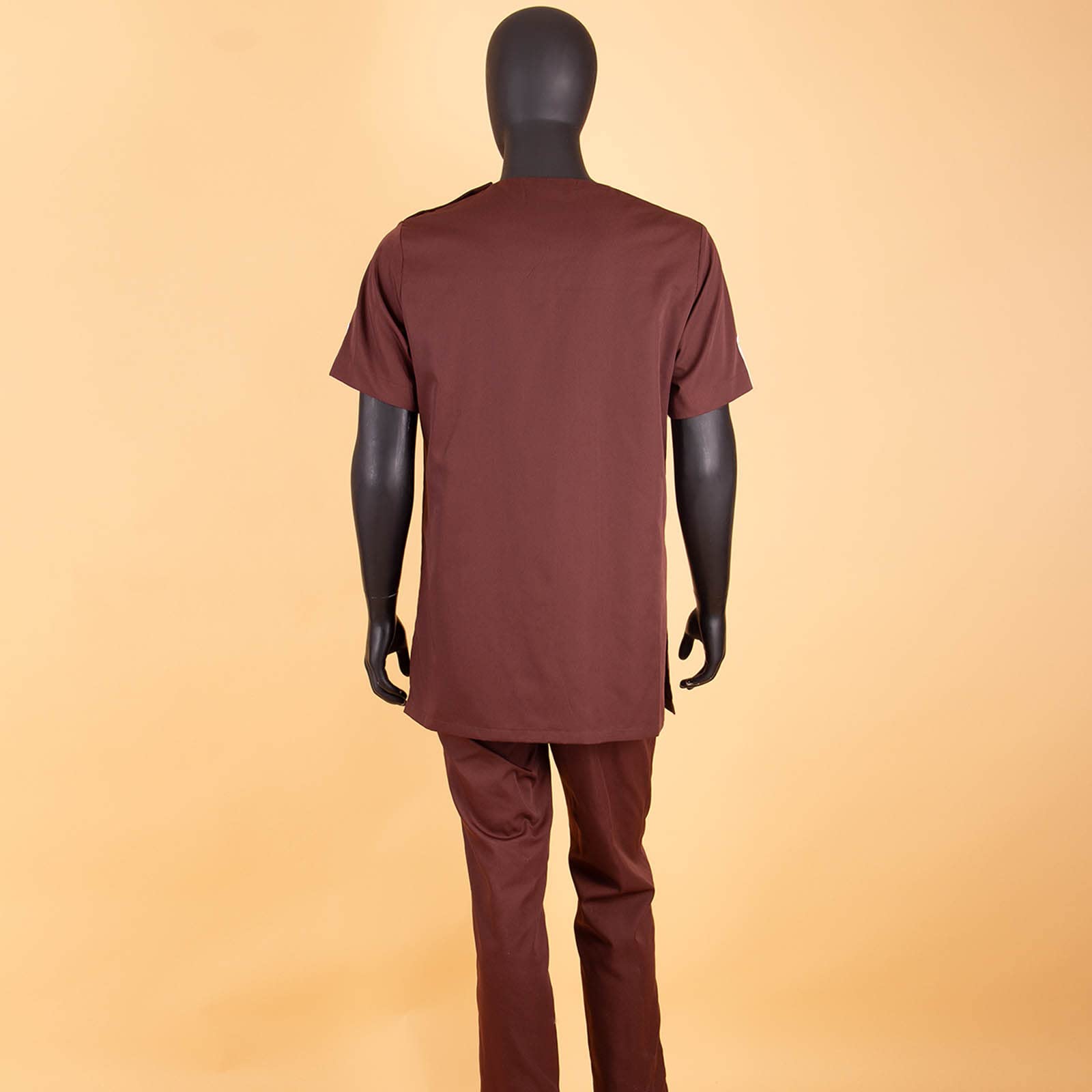 Authentic Bazin Riche African Dashiki Outfit for Men - 2 Piece Short Sleeve Shirt & Pants Set | Traditional Cultural Wear for Weddings, Festivals & Special Occasions