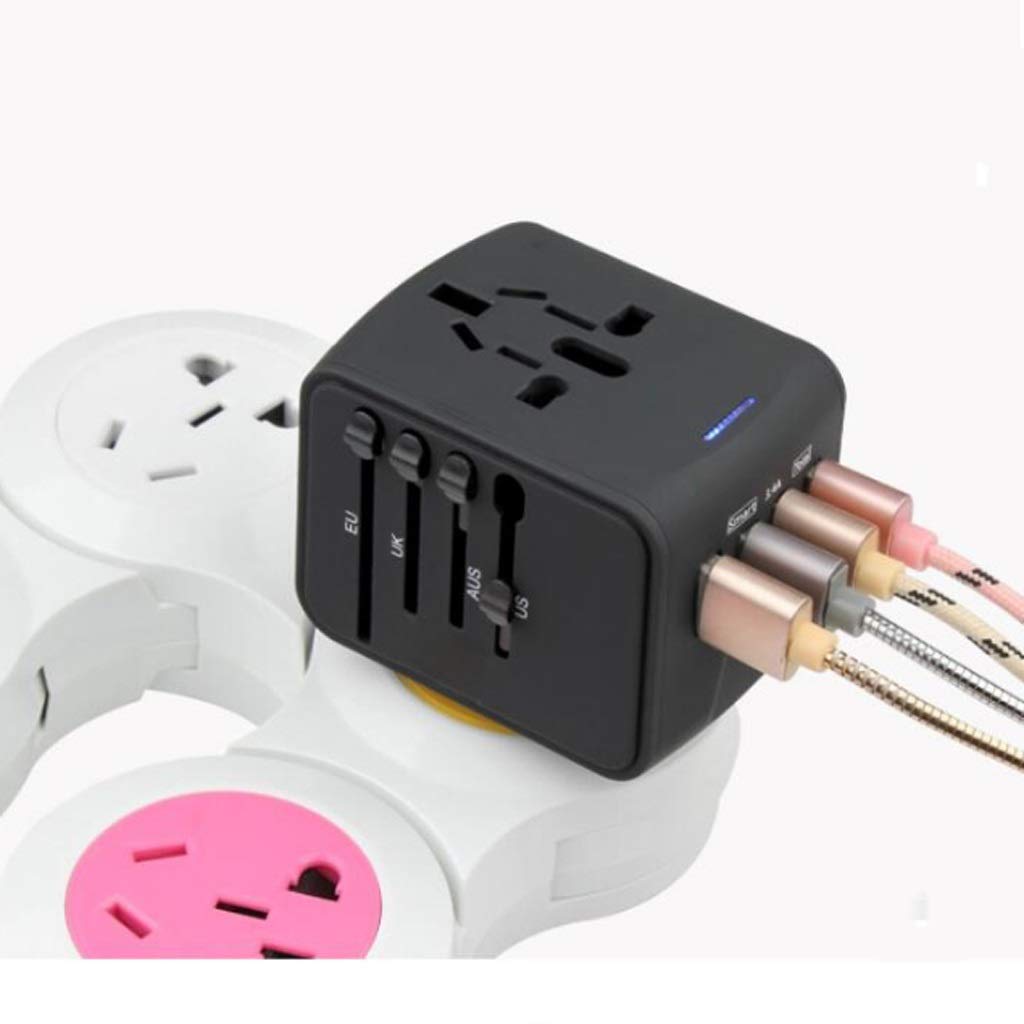 Universal Travel Power Adapter - Worldwide All-in-One Charger with USB Ports | International Plug Converter for USA, Europe, Asia | Perfect for Business Trips, Vacations & Study Abroad