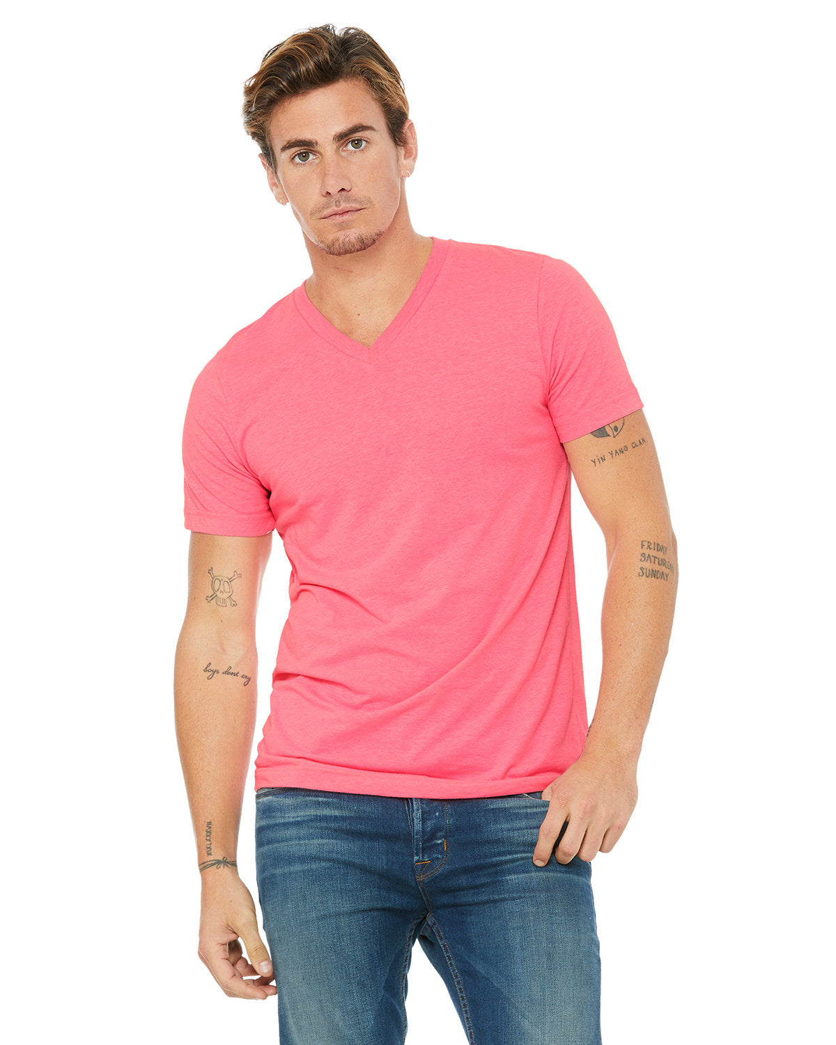 Bella + Canvas 3005 Unisex Jersey Short Sleeve V-Neck T-Shirt - Soft Cotton Tee for Men & Women - Perfect for Casual Wear, Gym, Screen Printing & Everyday Outfits