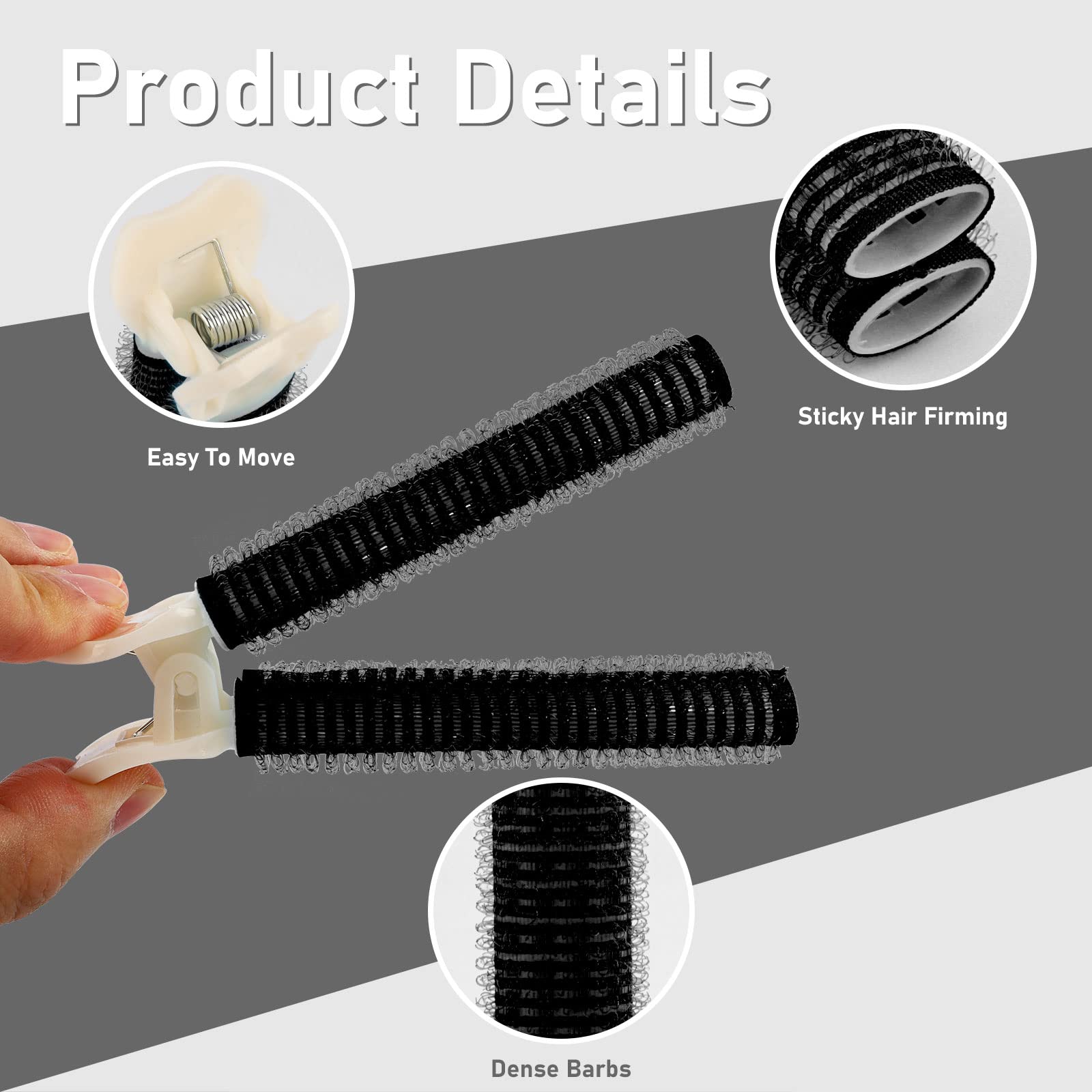 Volumizing Hair Root Clips for Women - 5PCS Black Hair Roller Clips for Natural Fluffy Volume & DIY Curling - Perfect for Home Styling, Parties, and Everyday Hair Care
