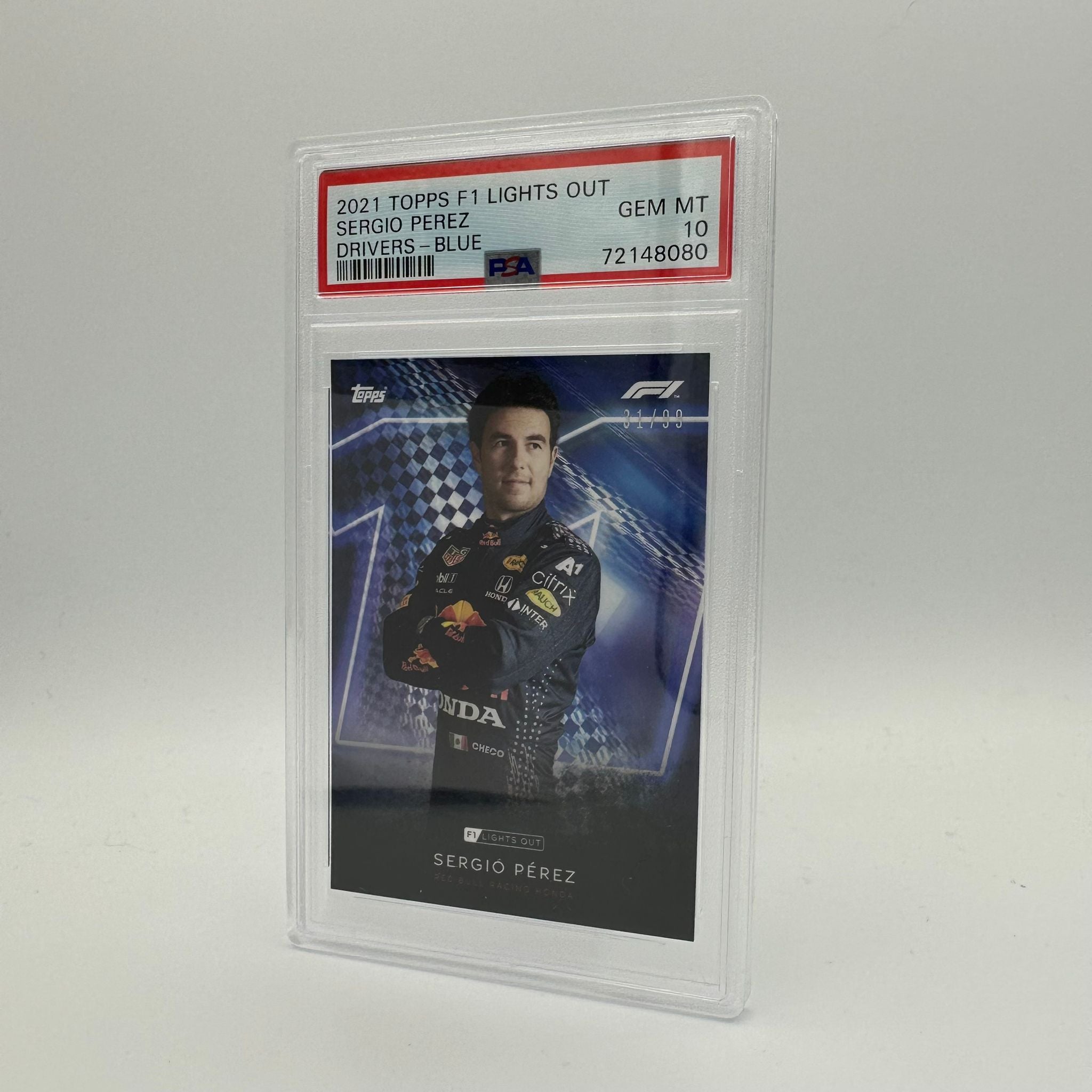 PSA 10 Sergio Perez 31/99 Blue Parallel F1 Racing Drivers Card - Perfect for Collectors, Fans & Sports Memorabilia Enthusiasts