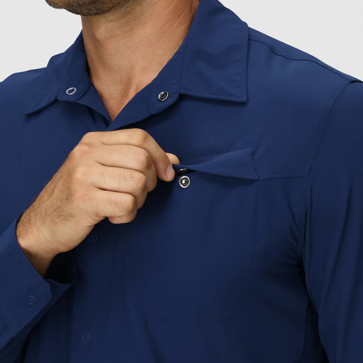**Astroman Men's UPF 50+ Long Sleeve Sun Shirt - Lightweight & Breathable UV Protection for Hiking, Fishing & Outdoor Activities**