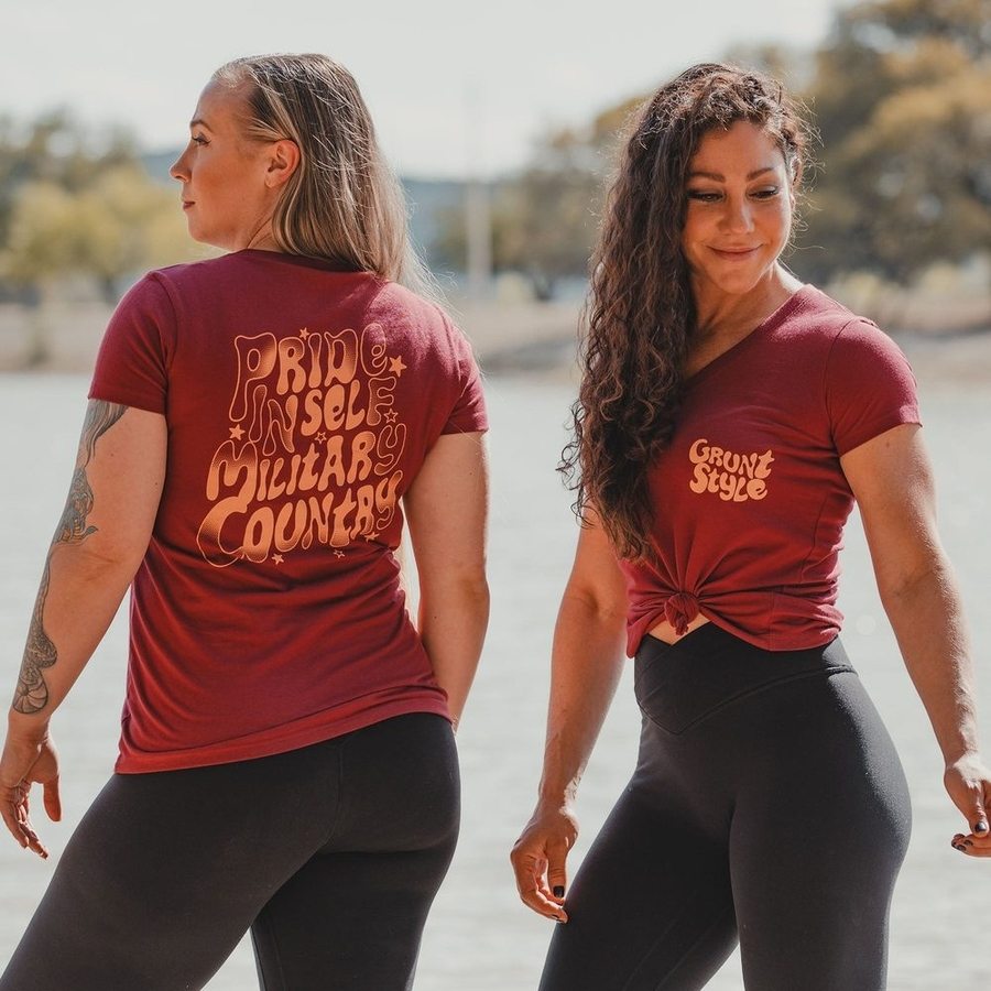 Women's Ethos V Neck T-Shirt - Soft Red Plum Color - Casual & Comfortable for Everyday Wear, Workouts, and Layering