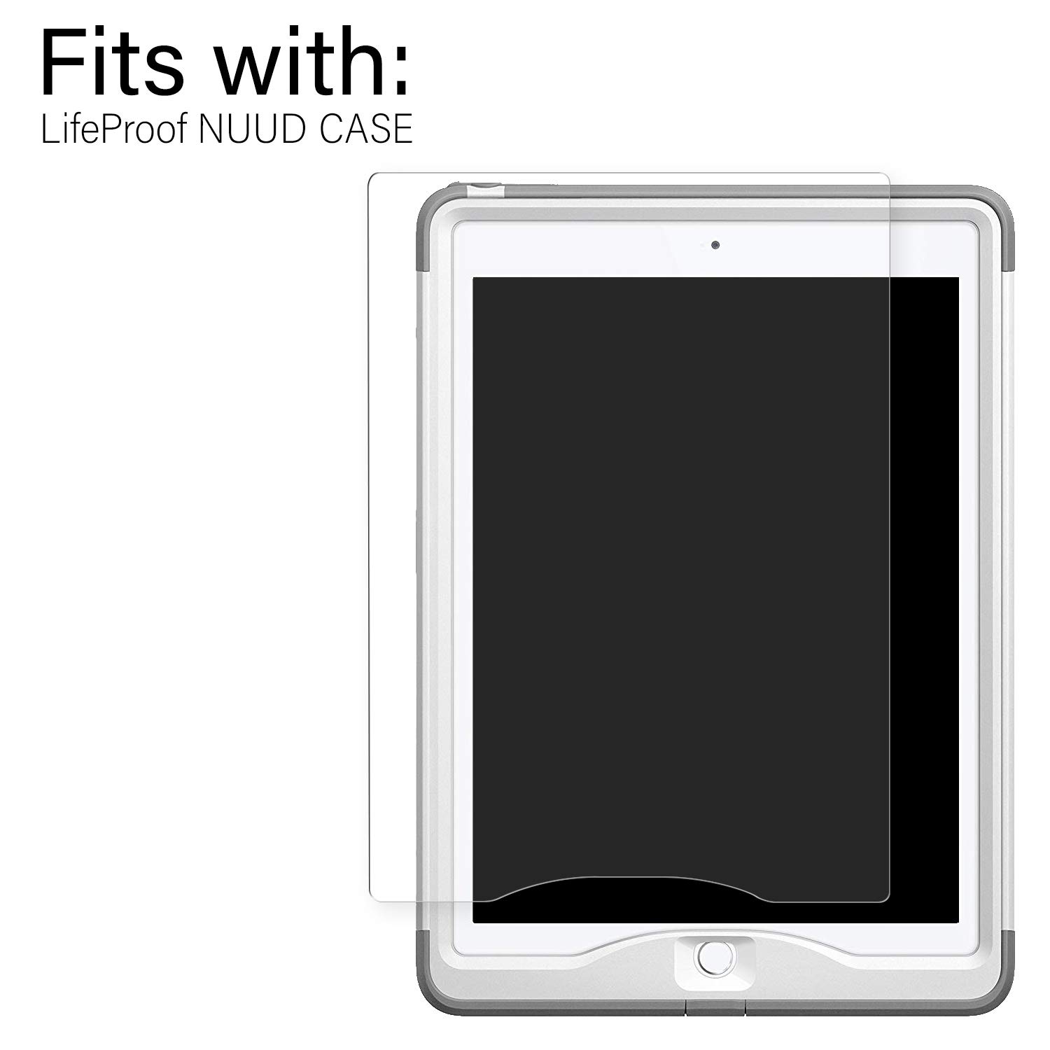 Magglass Custom Tempered Glass Screen Protector for Lifeproof Nuud Case (iPad Air 2) - Case Not Included | HD Clarity & Scratch Protection for Work & Travel