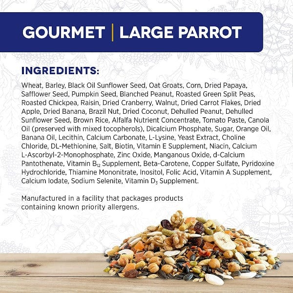 Premium Large Parrot Seed Mix - HARI Gourmet Blend for African Greys, Macaws & Cockatoos - Nutrient-Rich Bird Food for Daily Feeding & Training Treats
