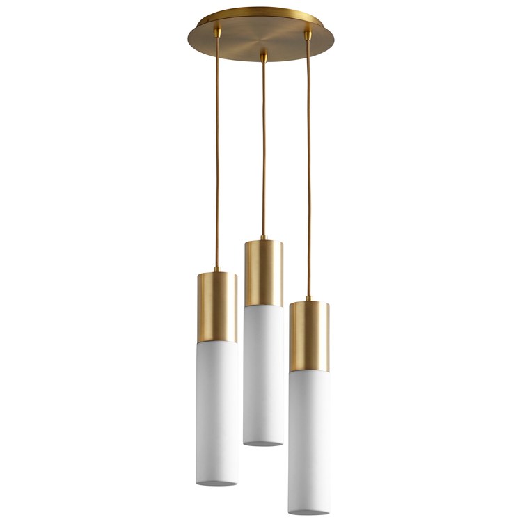 13 Pendant Canopy Light Fixture in Aged Brass Finish - Vintage Industrial Ceiling Lighting for Dining Room, Bedroom & Living Room
