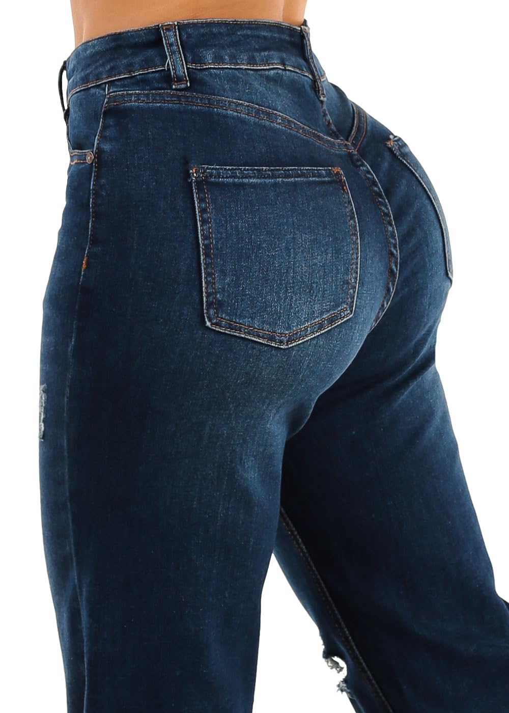 Moda Xpress Women's High Waisted Stretchy Straight Wide Leg Flared Jeans - Comfortable & Trendy Denim Pants for Casual Wear, Office, and Night Out