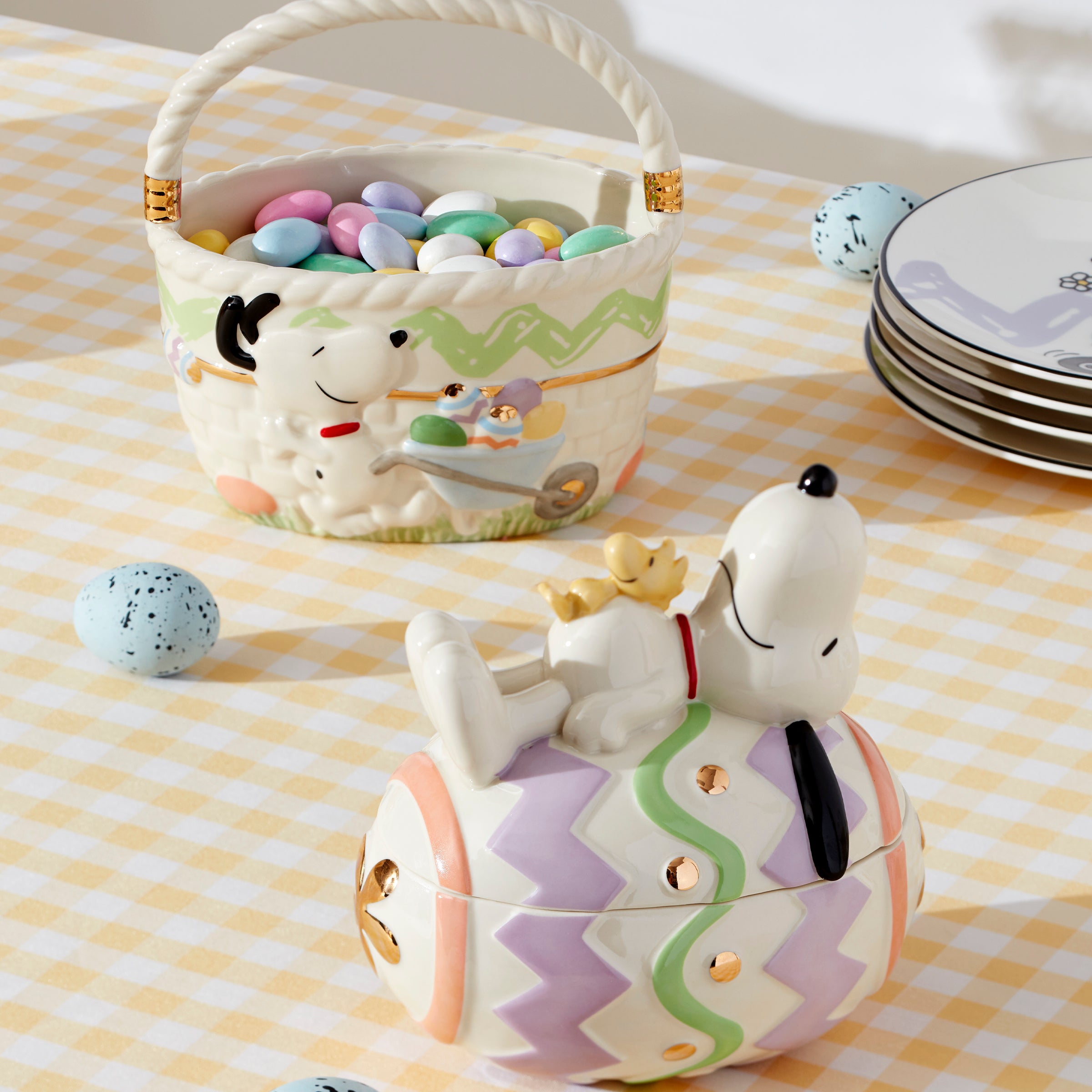 Snoopy Easter Basket - Adorable Easter Gift Basket with Snoopy Plush & Treats for Kids - Perfect for Easter Egg Hunts, Spring Celebrations & Party Favors