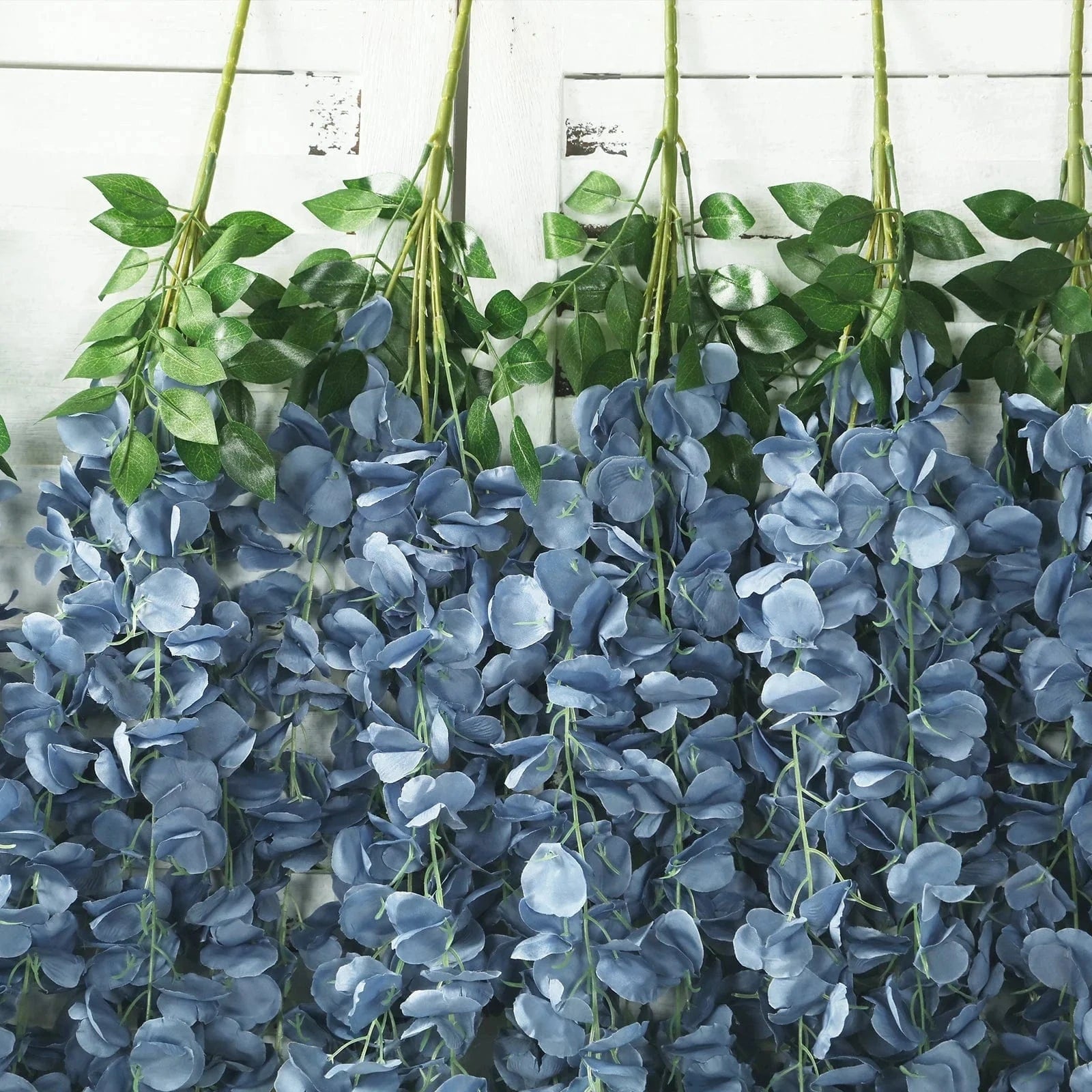 42 Inch Tall Artificial Silk Wisteria Hanging Vine Bush - Purple Faux Flowers for Home Decor, Wedding Centerpieces, Garden & Outdoor Party Decorations