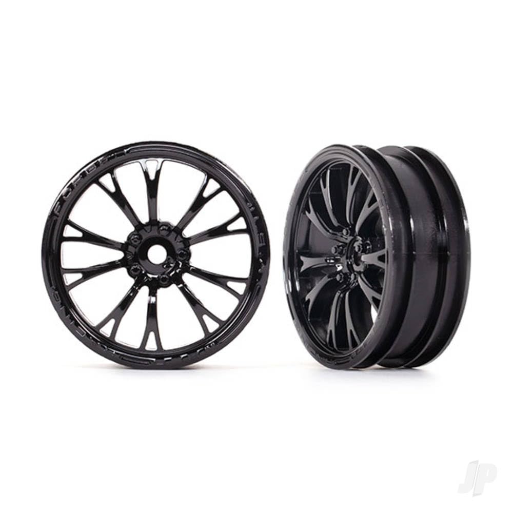 Traxxas 9472 Gloss Black Weld Wheels (Front Pair) - Premium Off-Road & RC Car Accessories for Enhanced Performance & Style