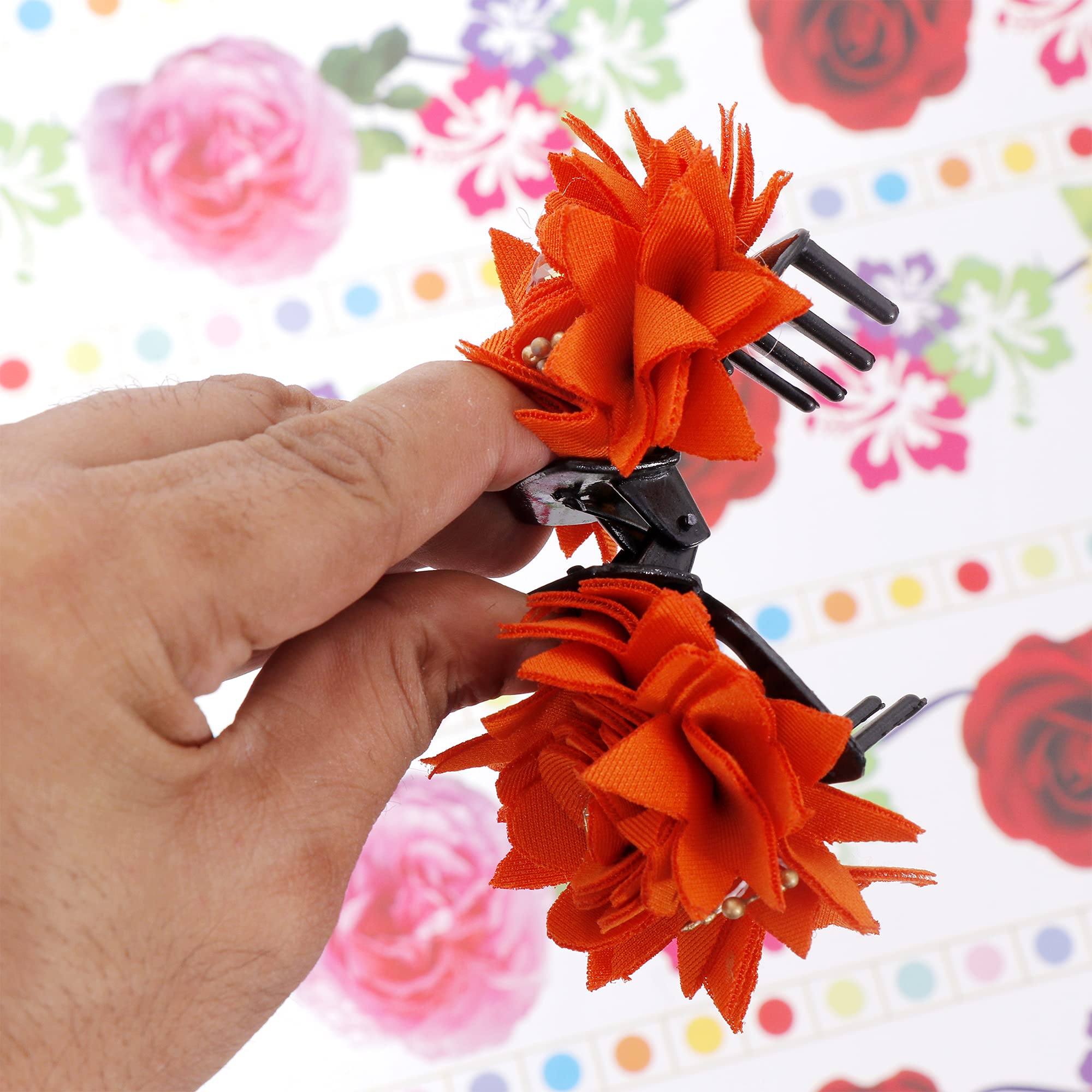 Honbon Hair Claw Clips - Women's Floral Beaded Hair Clips for Styling (Pack of 1) | Perfect for Updos, Ponytails & Everyday Hair Accessories