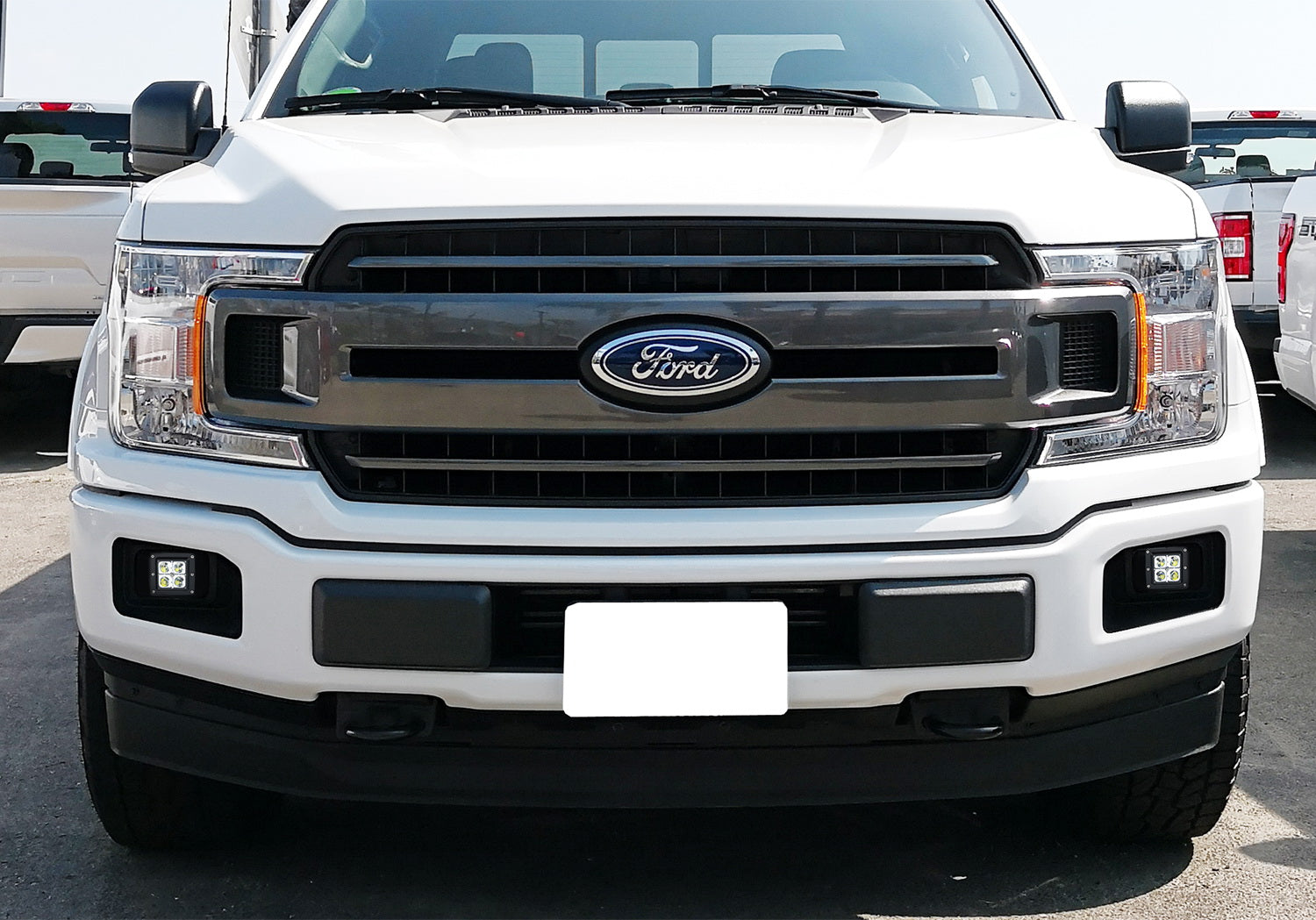 3 Inch 2x2 LED Pod Lights with Fog Light Opening Mount & Wiring Kit - Compatible with Ford F150 F250 F350 Trucks - Perfect for Off-Roading, Night Driving & Foggy Conditions