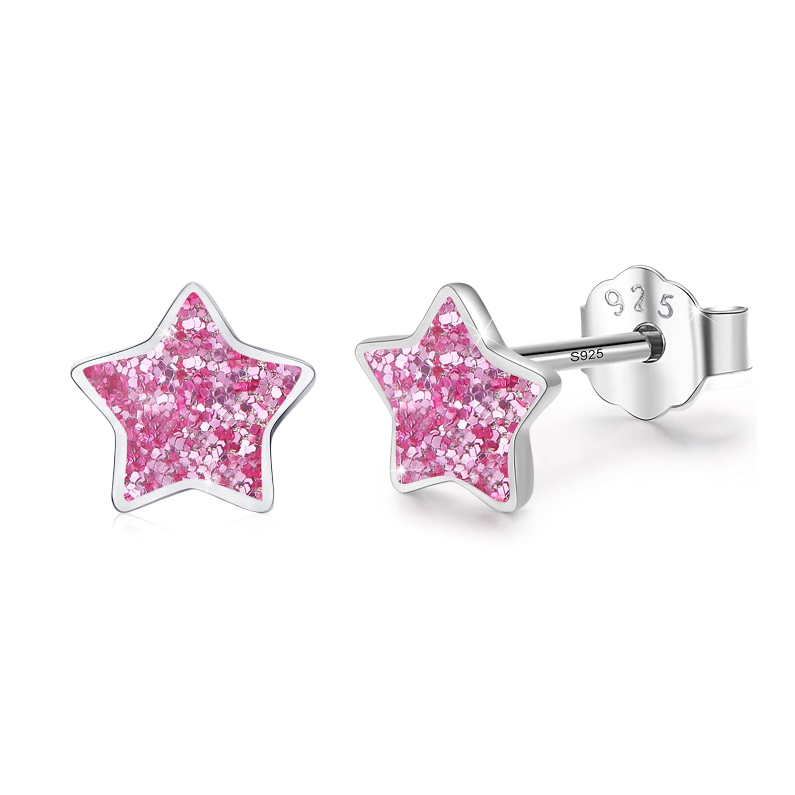 Hypoallergenic S925 Sterling Silver Star & Heart Teardrop Earrings for Women - Minimalist Stud Earrings for Sensitive Ears - Perfect Gift for Everyday Wear, Date Nights & Special Occasions